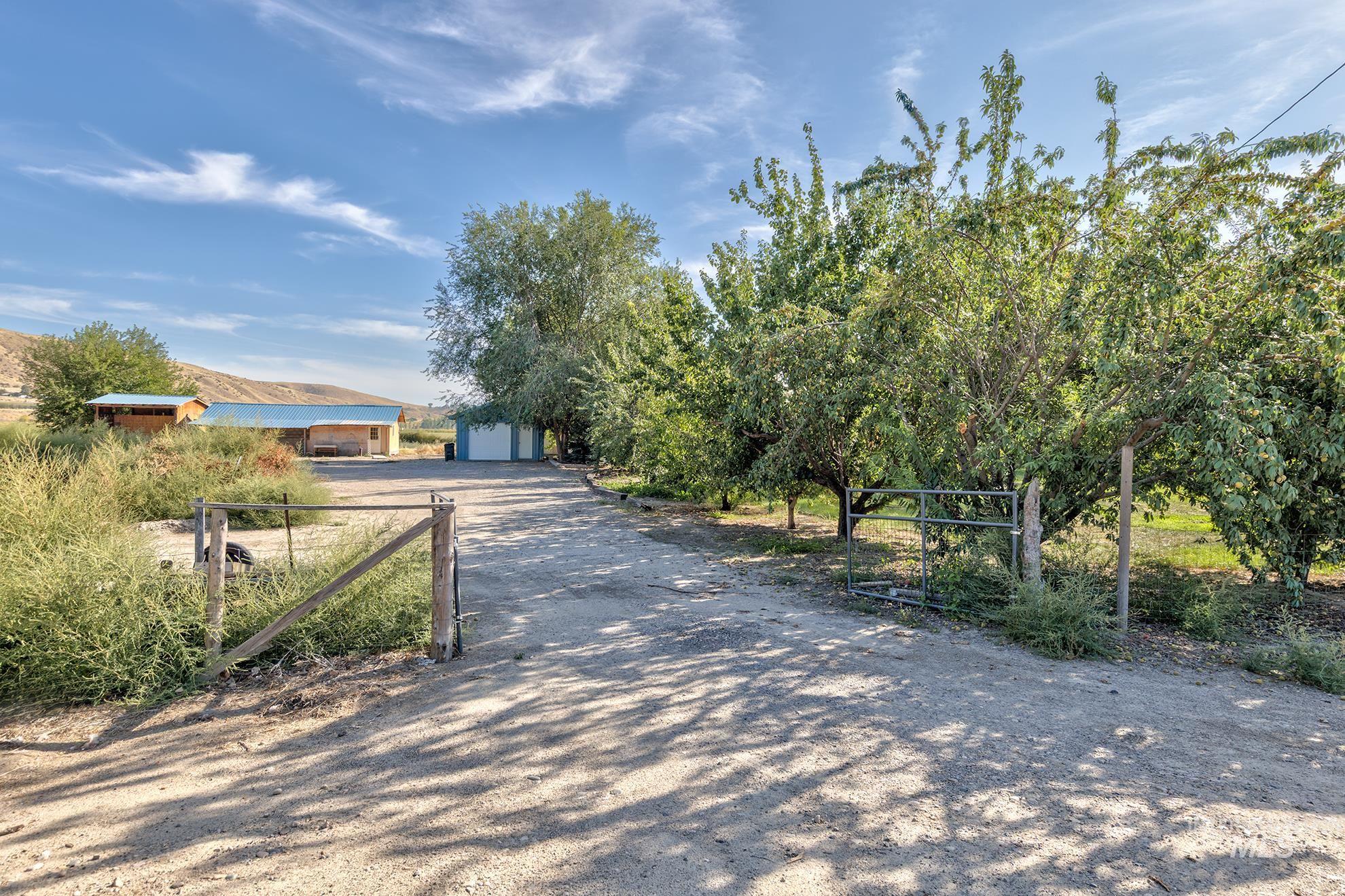 View of dirt / gravel road with a gated entry