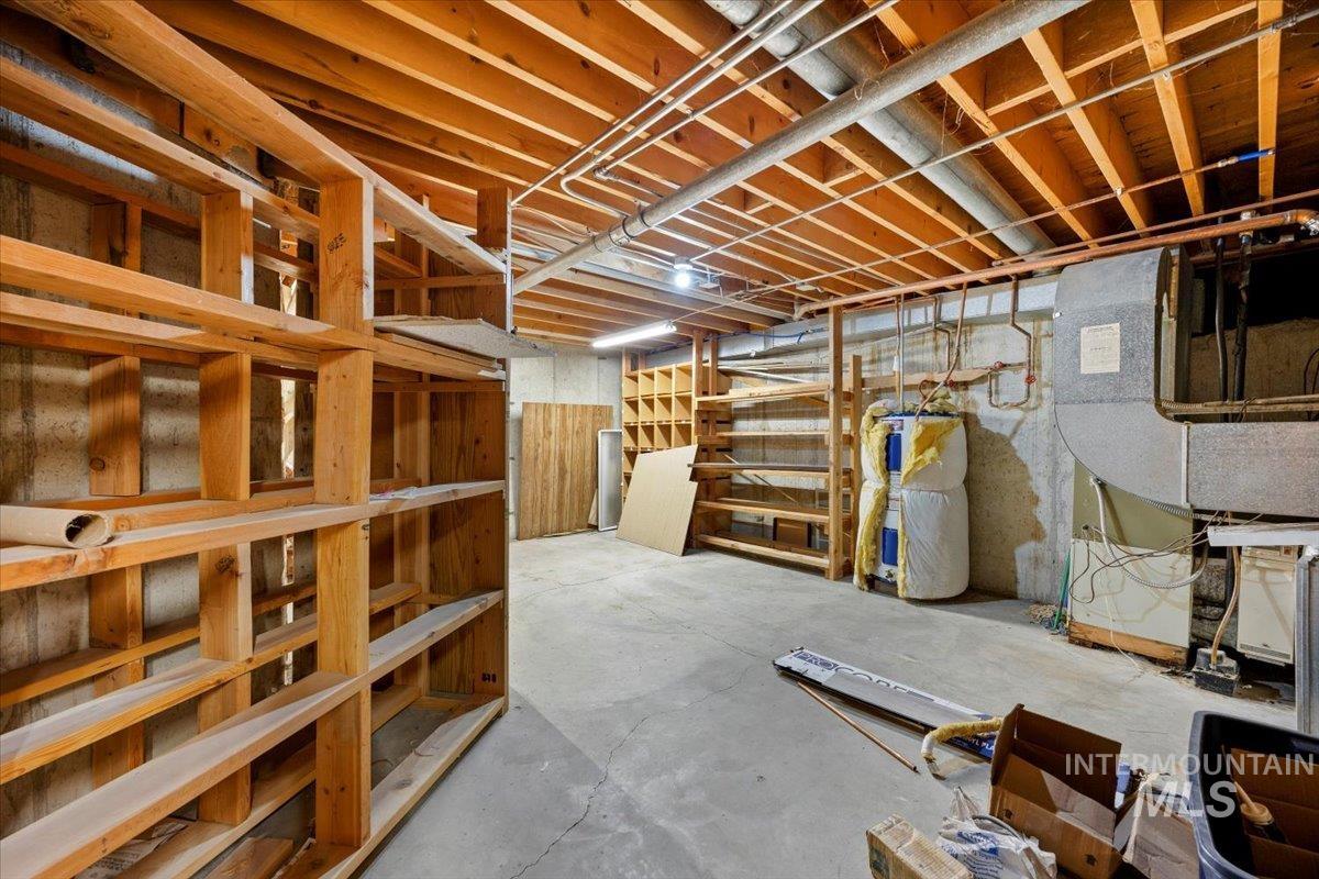 Unfinished below grade area with water heater