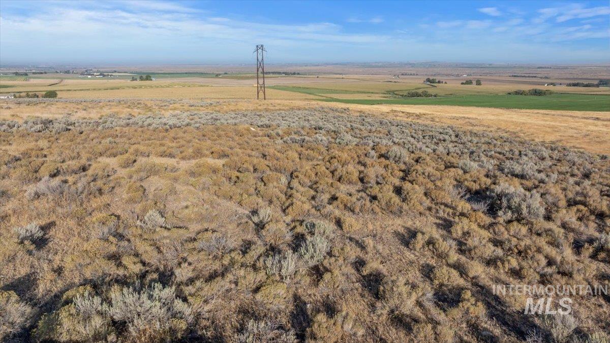 Aerial view of property's location with rural landscape