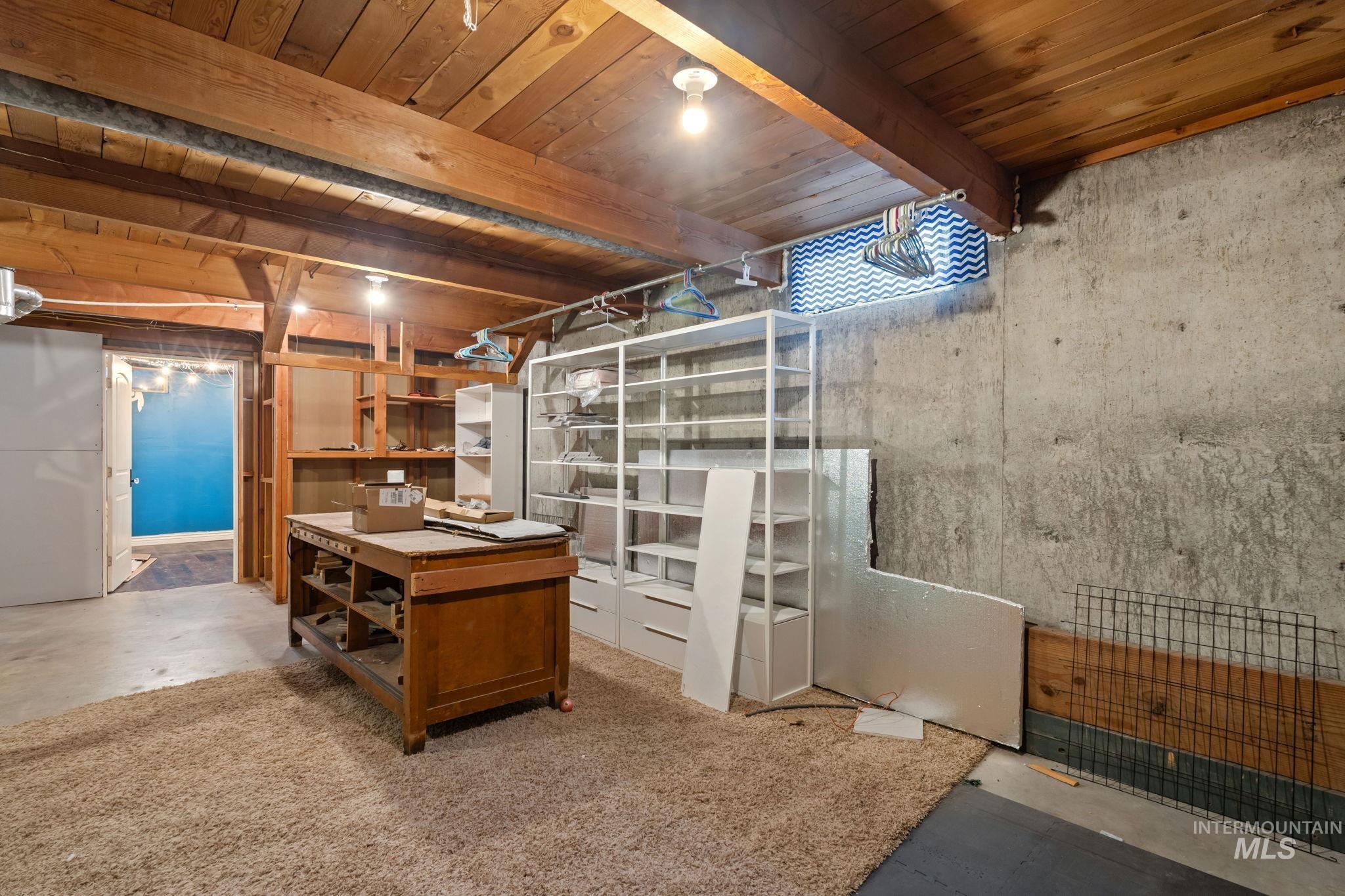 View of unfinished basement