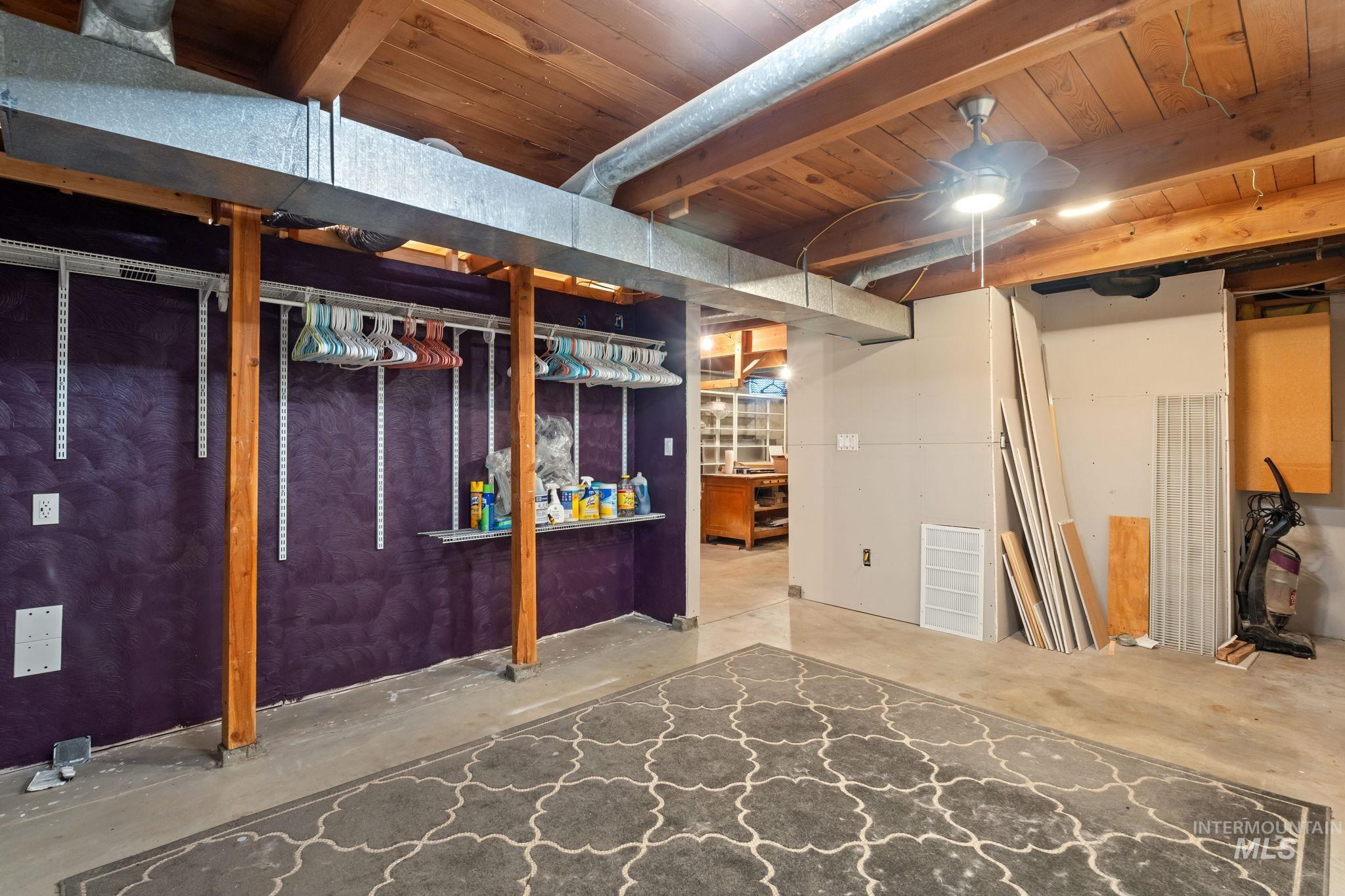 View of unfinished basement