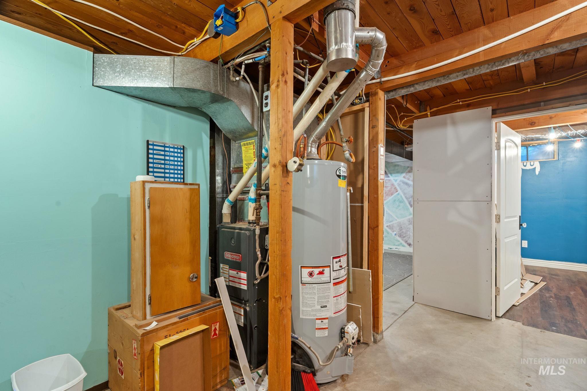 Utility room with gas water heater