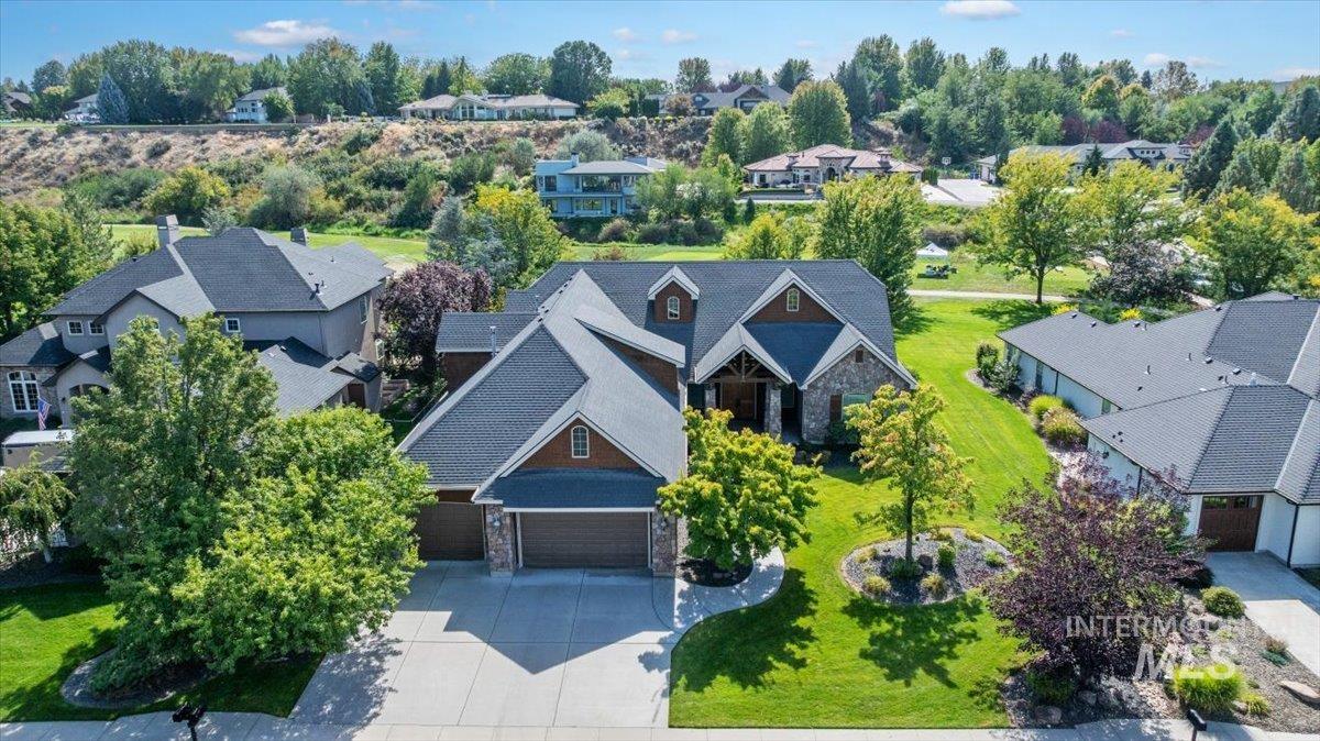 Aerial perspective of suburban area