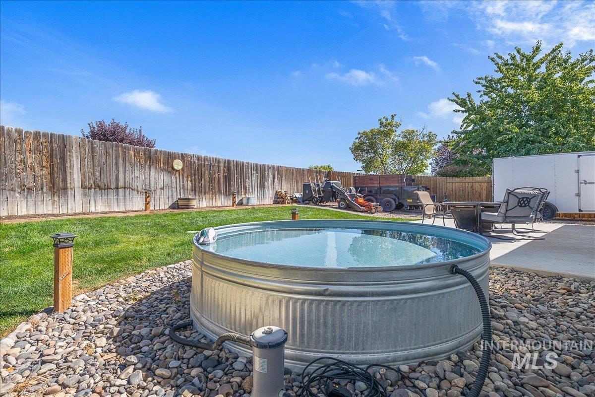 Galvanized hot & cooling tub for your staycation fun.
