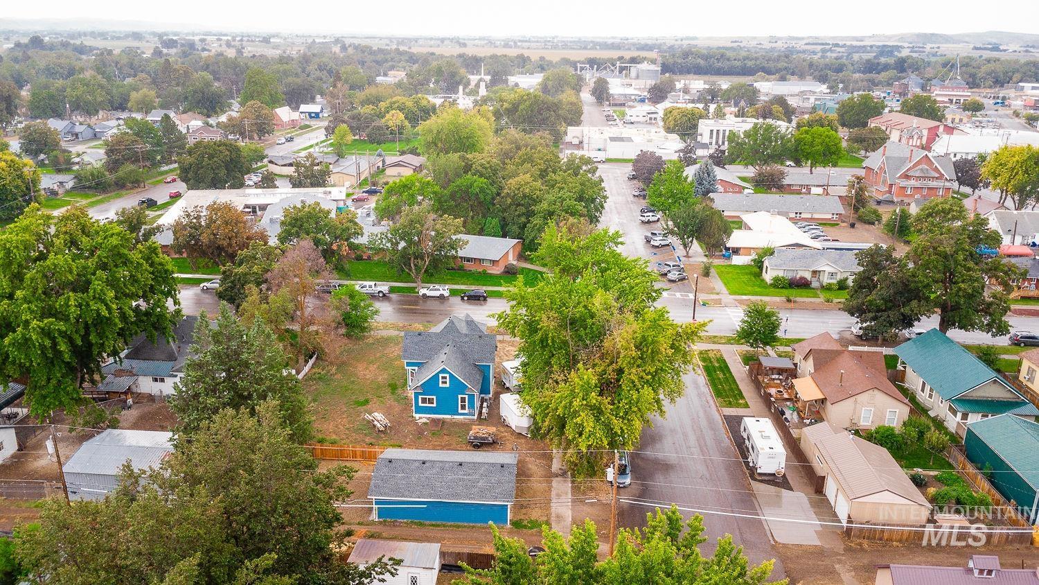 Aerial view of residential area