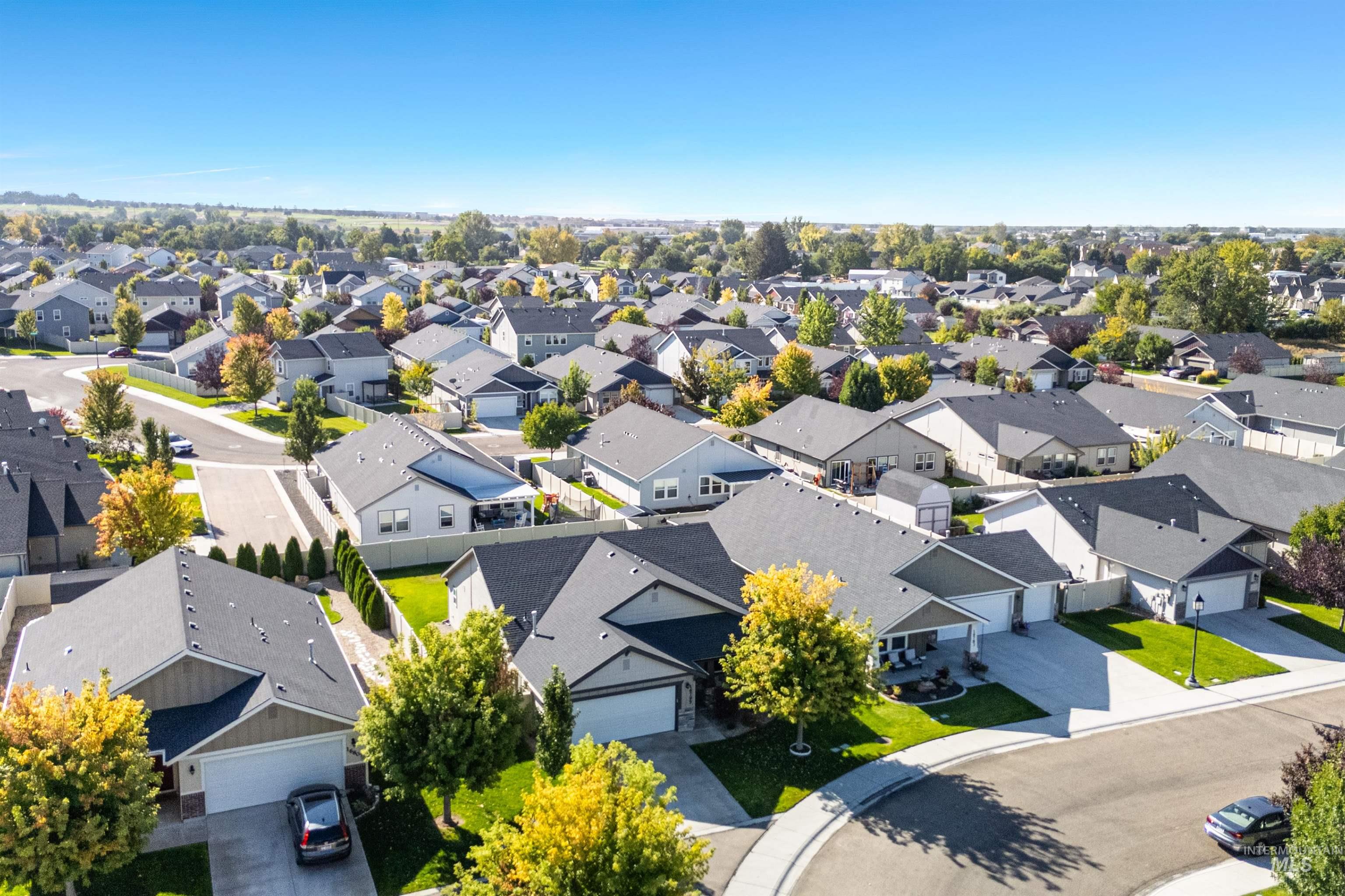 Aerial view of residential area