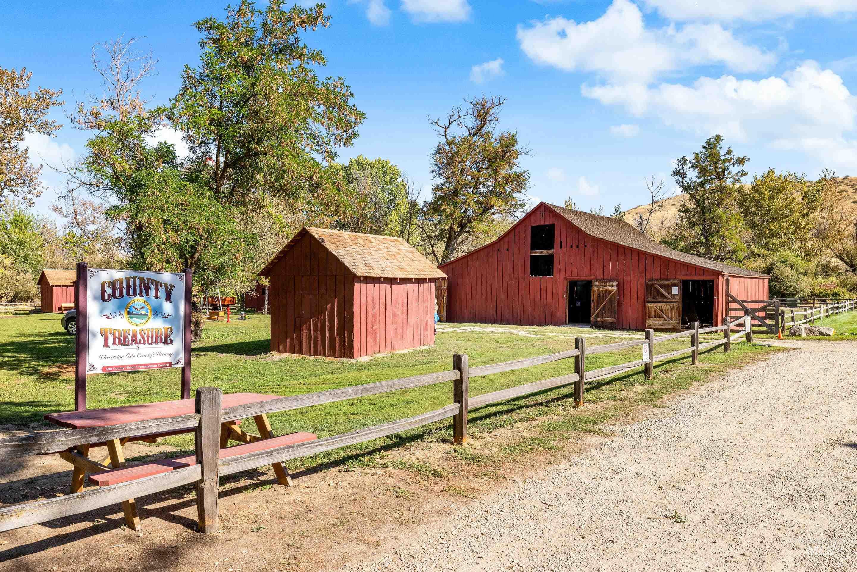 View of barn featuring a view of countryside