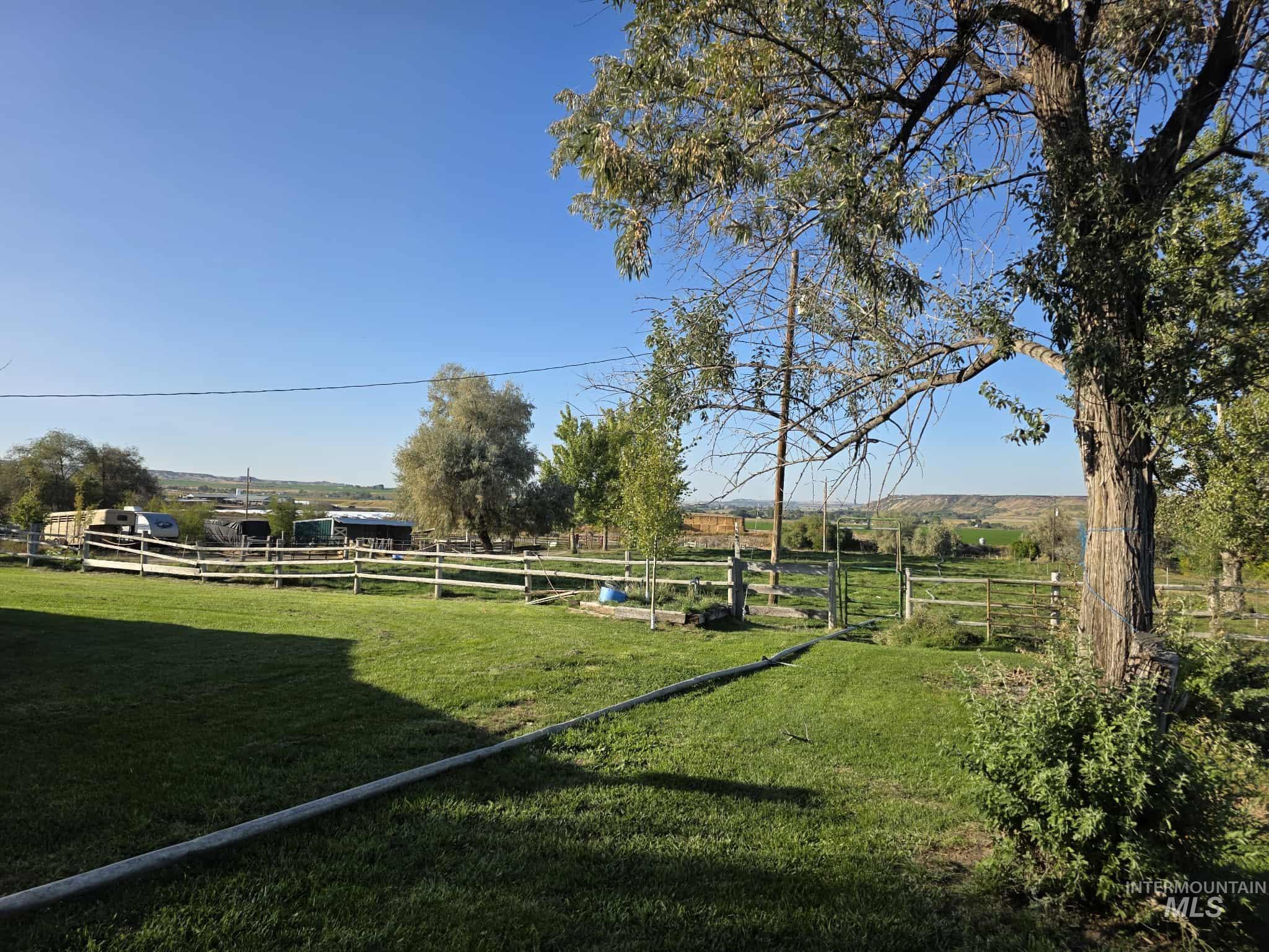 View of yard with a view of countryside