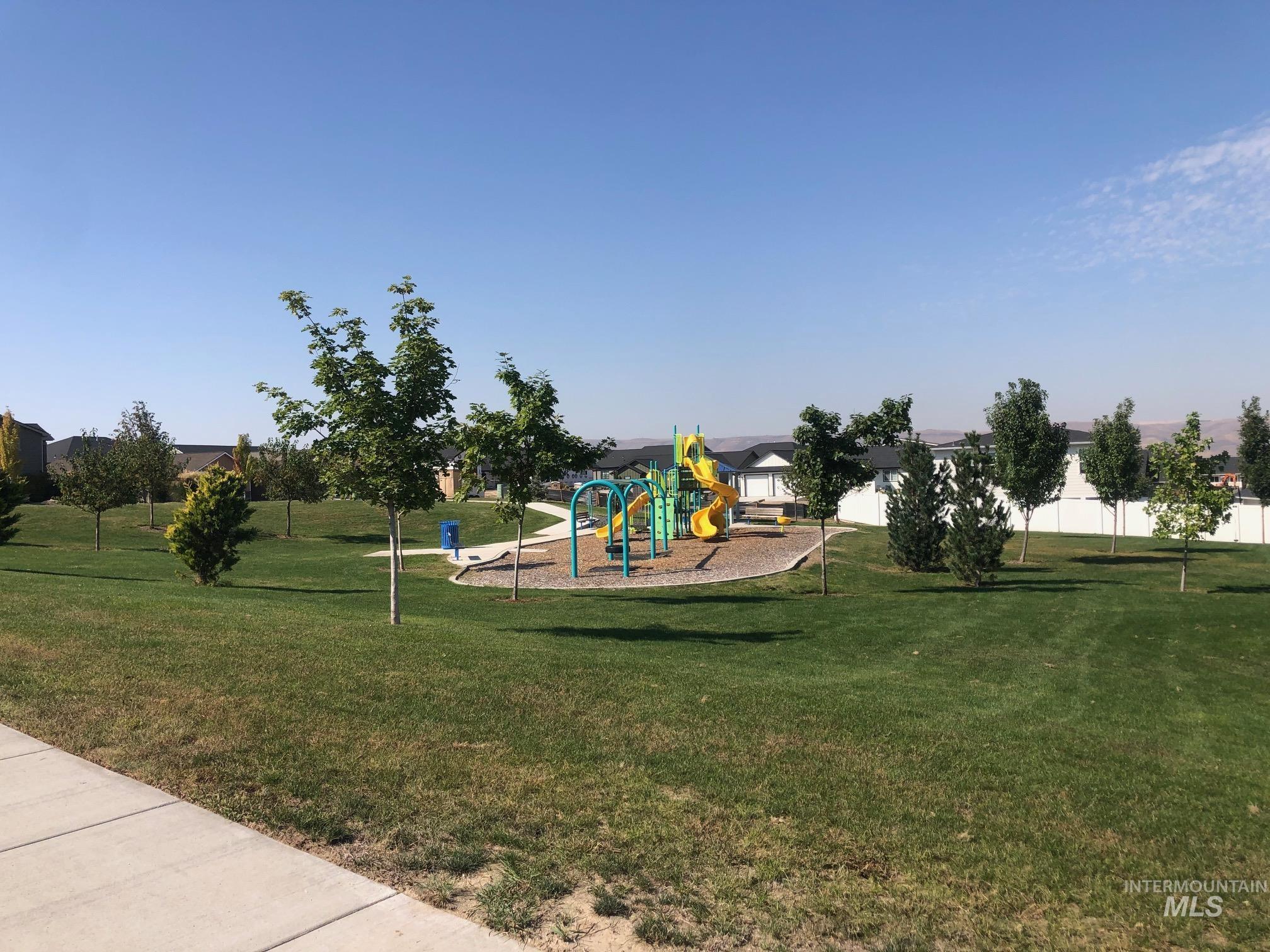 Communal playground with a yard