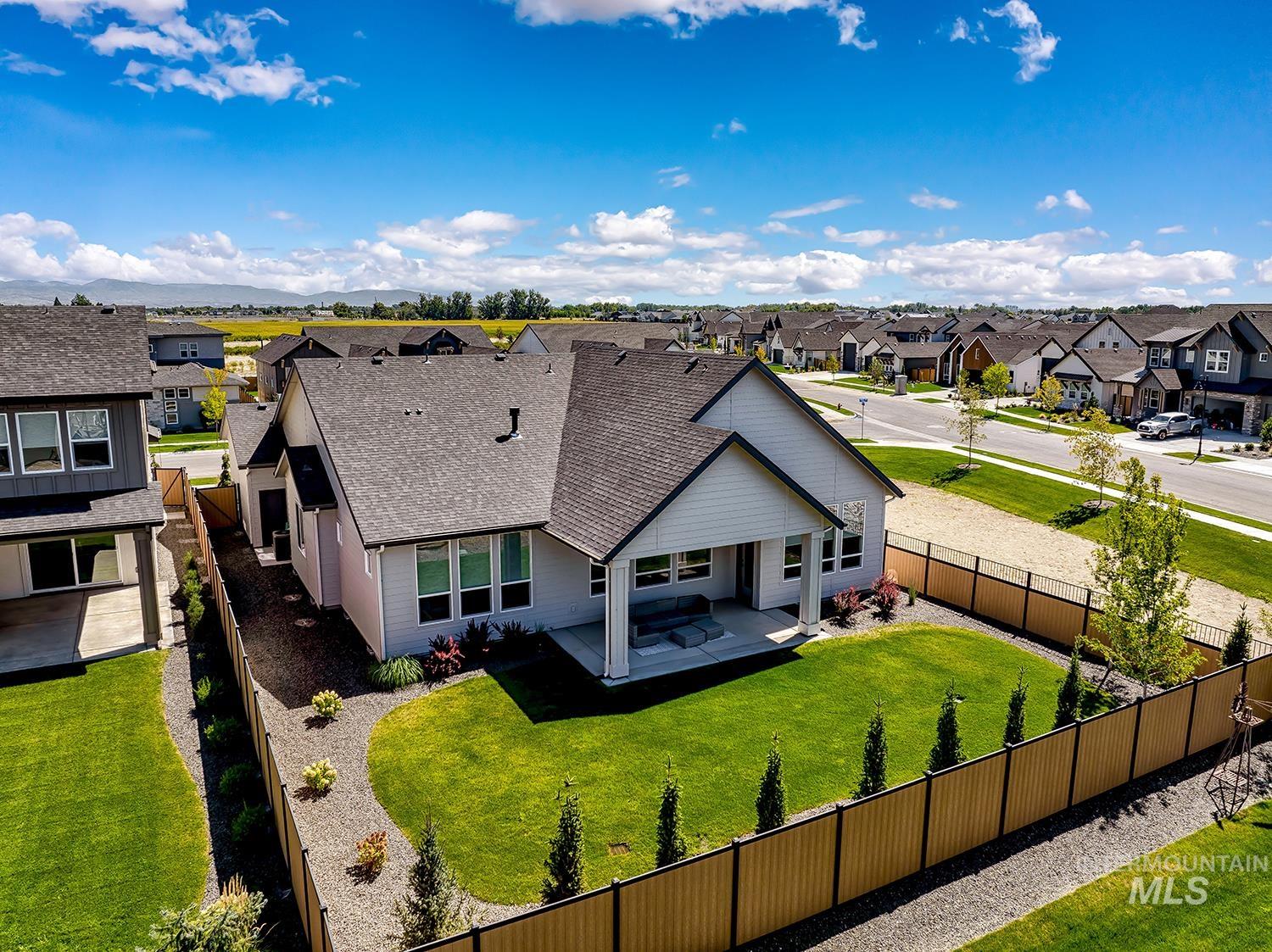 Aerial view of residential area