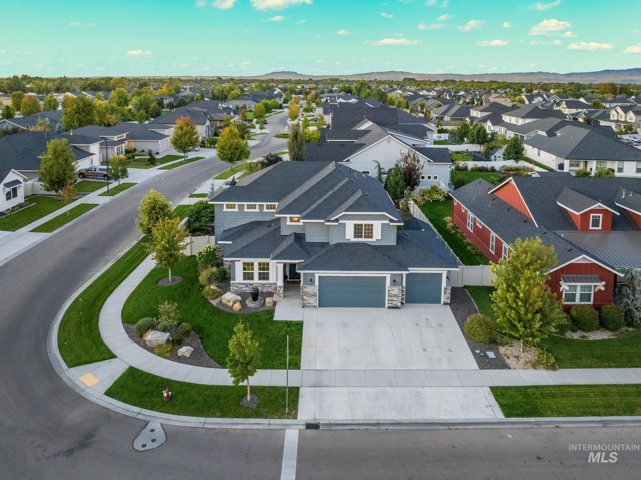 Aerial view of residential area