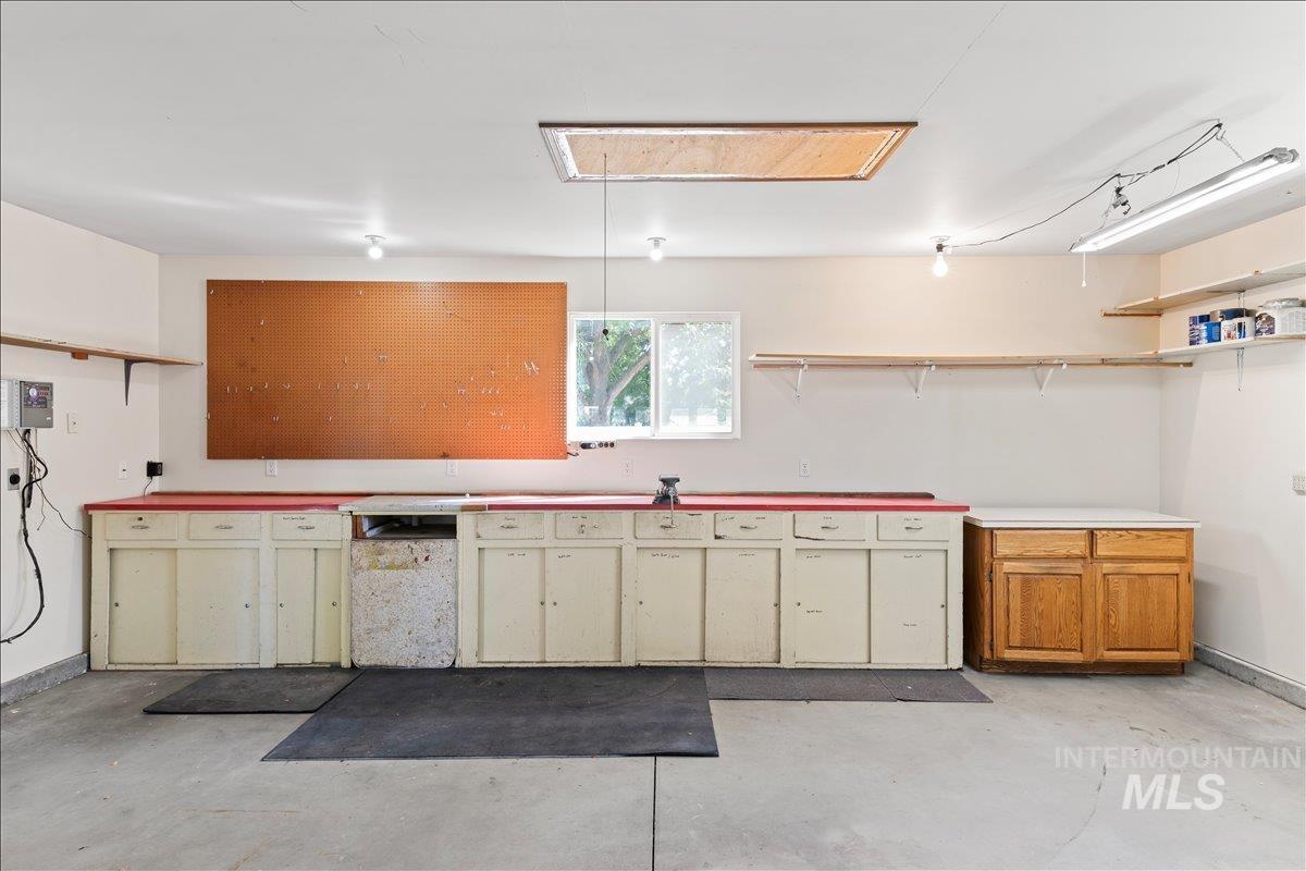 Garage with baseboards