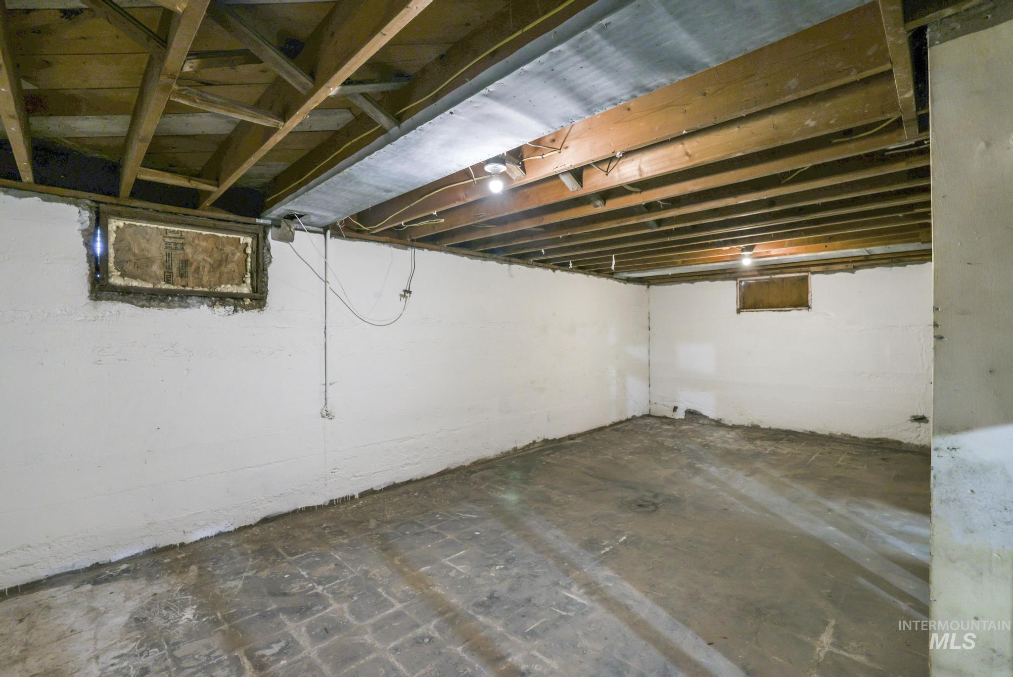 View of unfinished below grade area