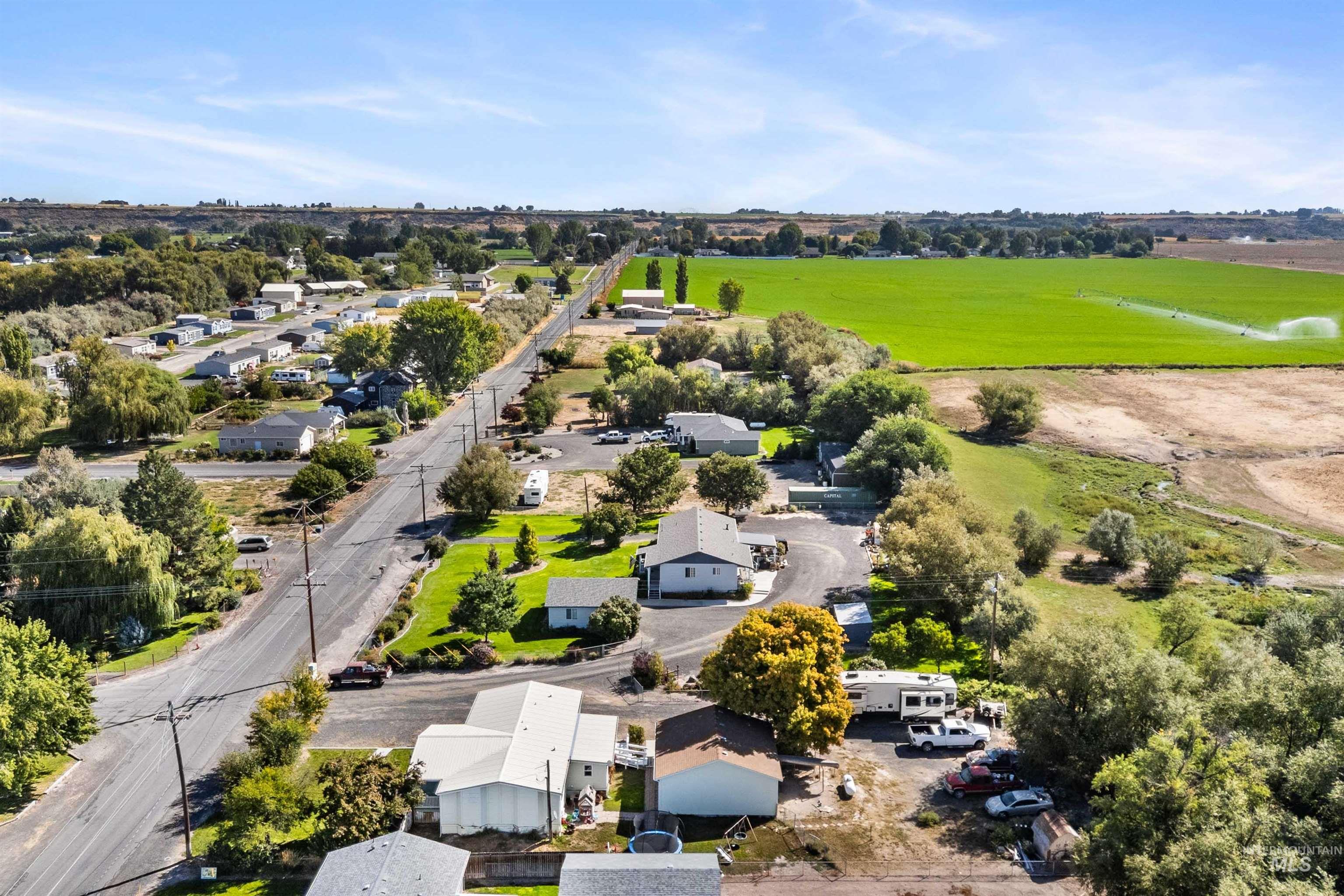 Aerial view of residential area