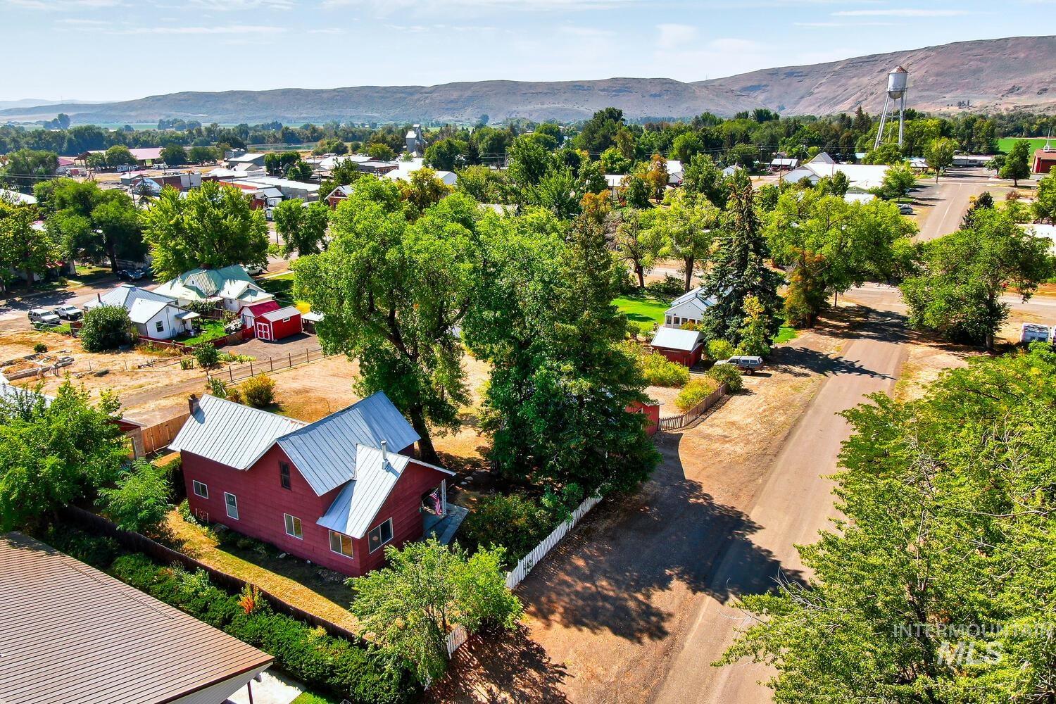 Aerial view of a mountainous background