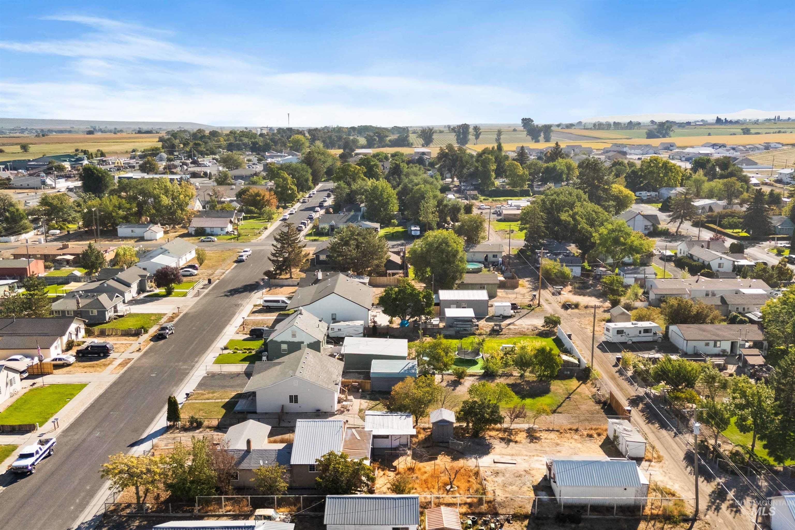 Aerial view of residential area