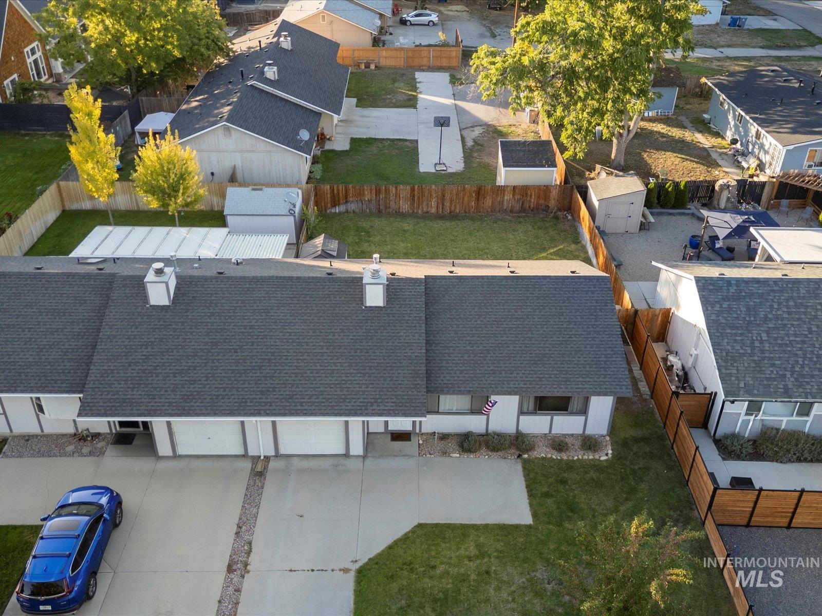 Aerial view of residential area