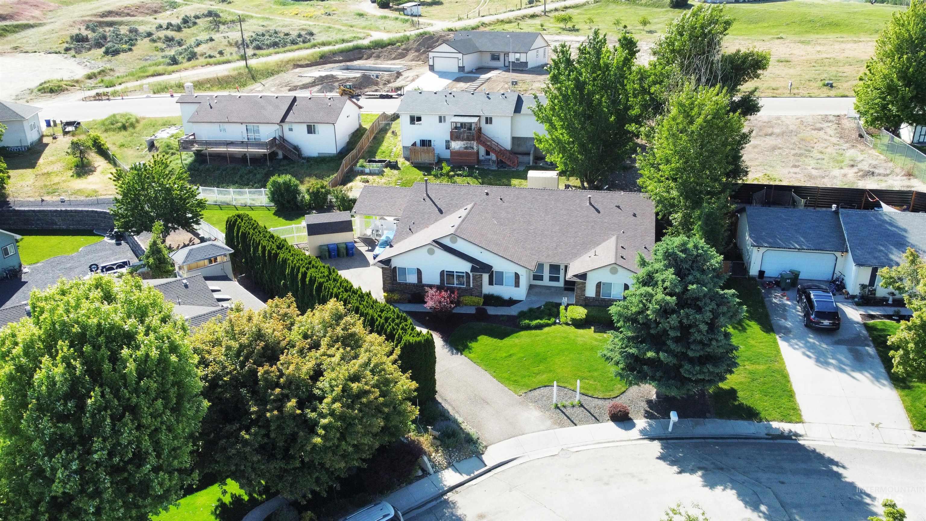 Aerial view of residential area