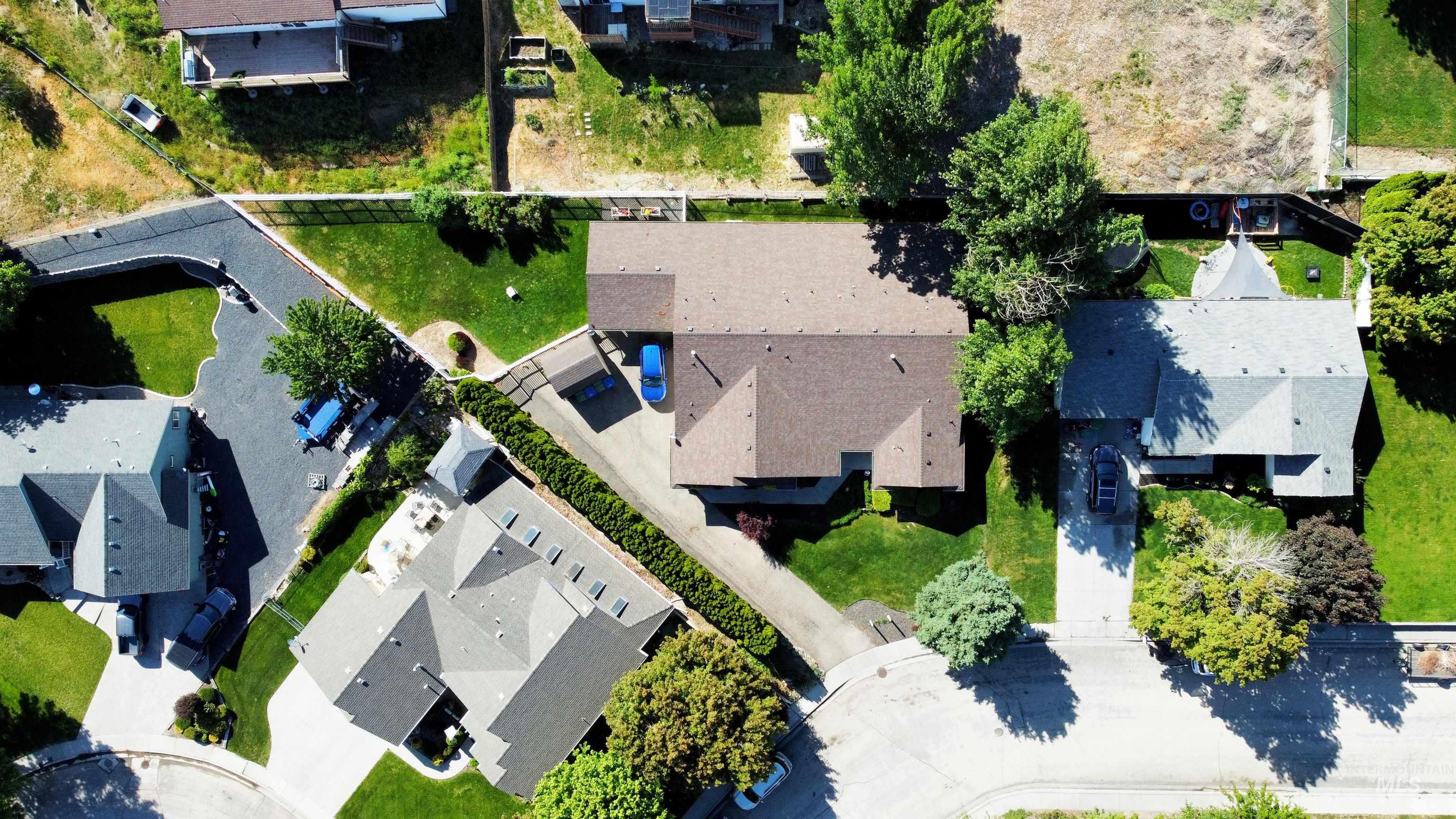 Aerial view of residential area