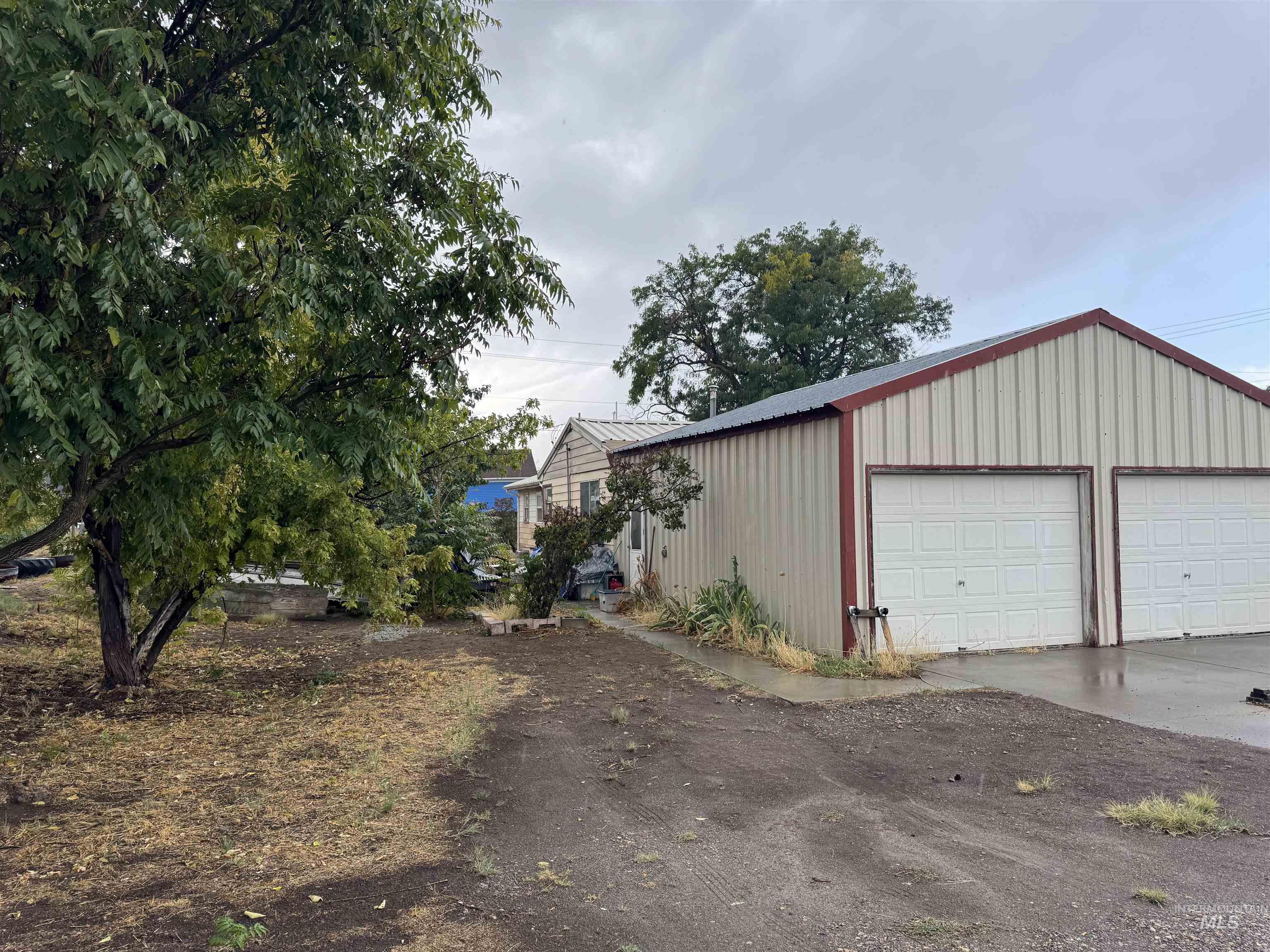 View of detached garage