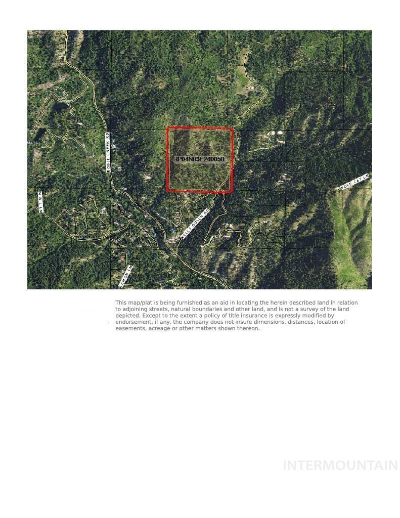 Aerial overview of property's location featuring property boundaries highlighted