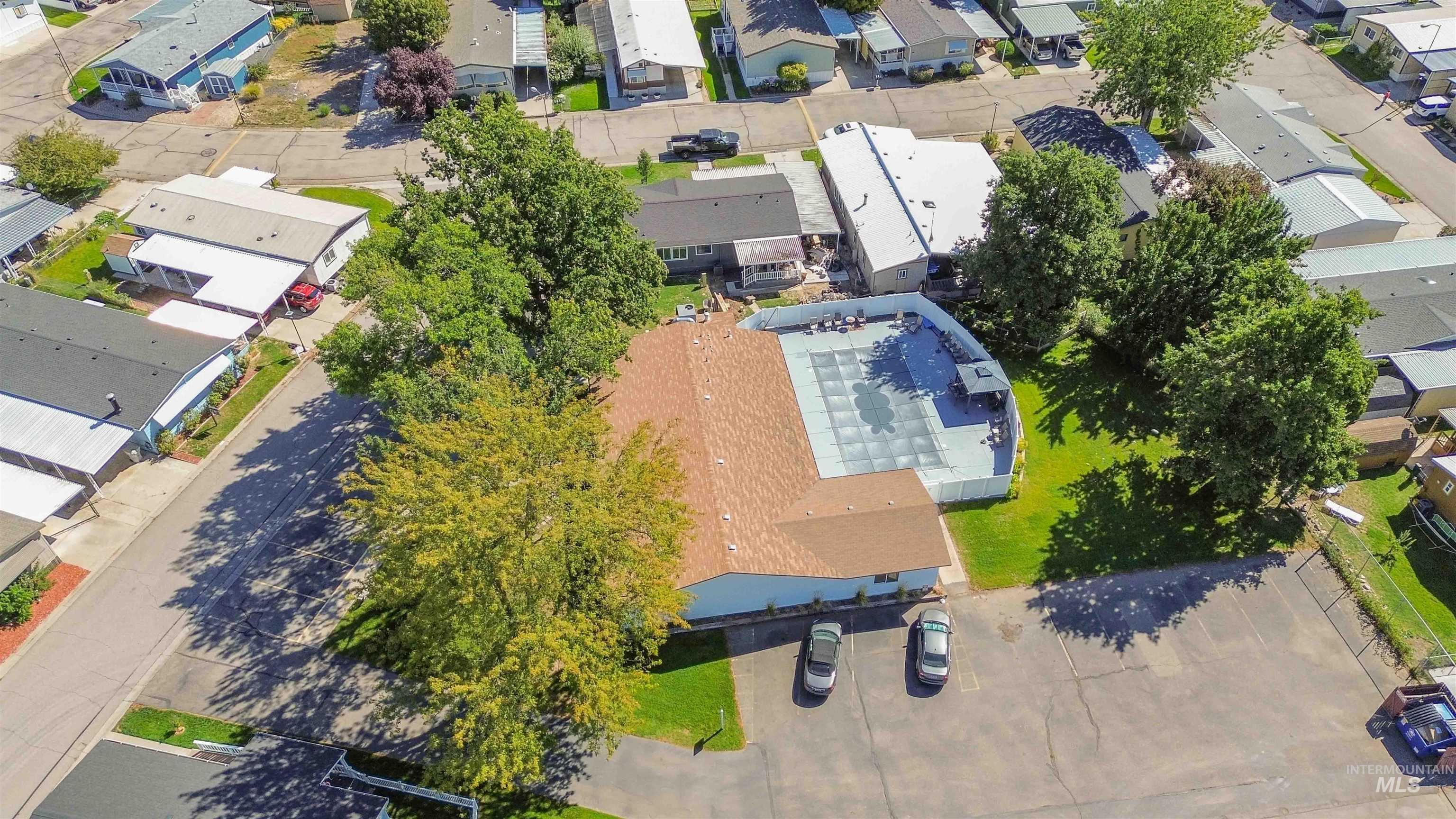 Aerial view of residential area