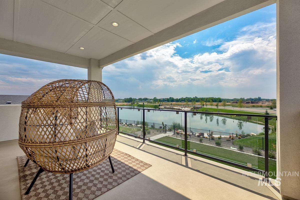 Balcony with a water view