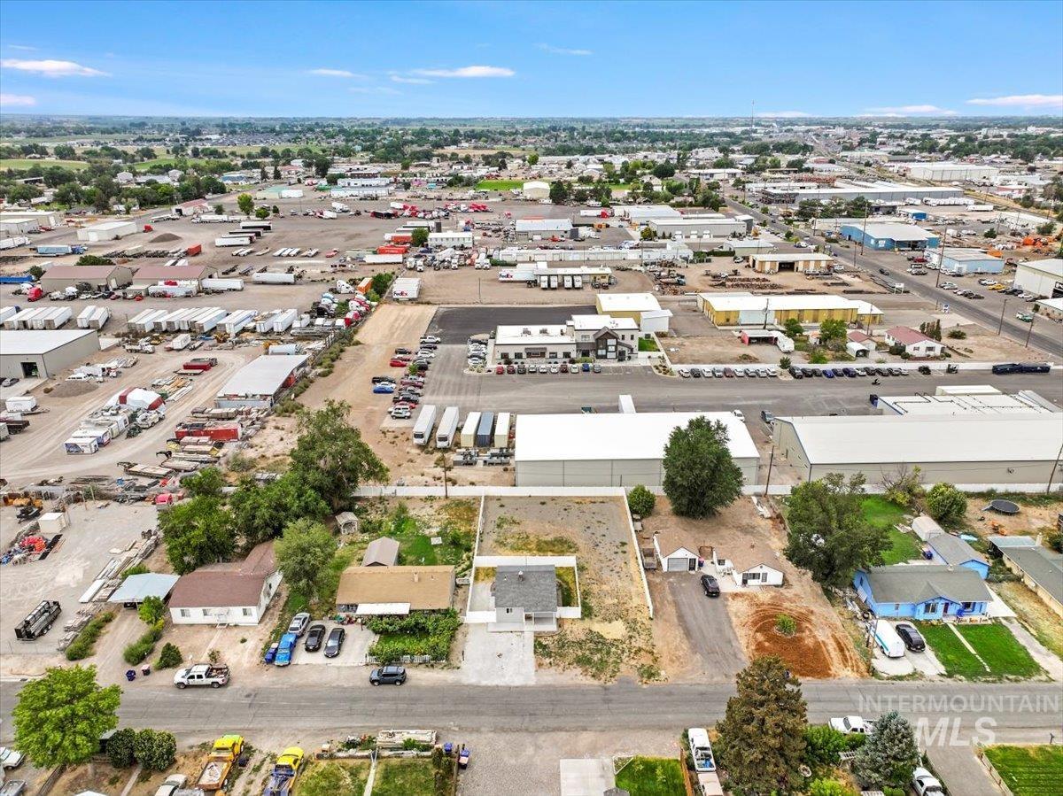 Aerial view of industrial structures