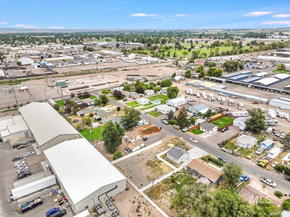 Aerial view of an industrial area