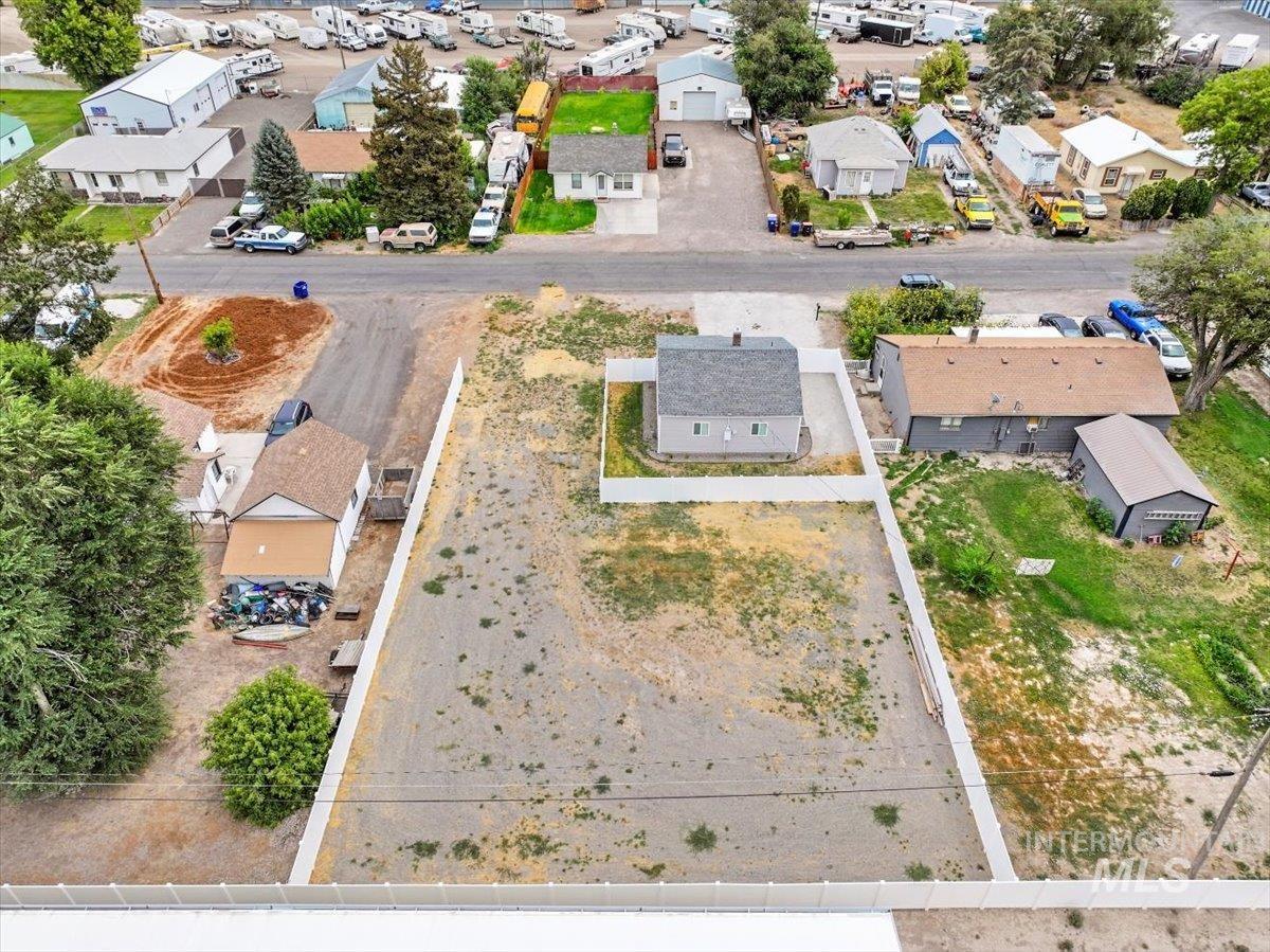 Aerial perspective of suburban area