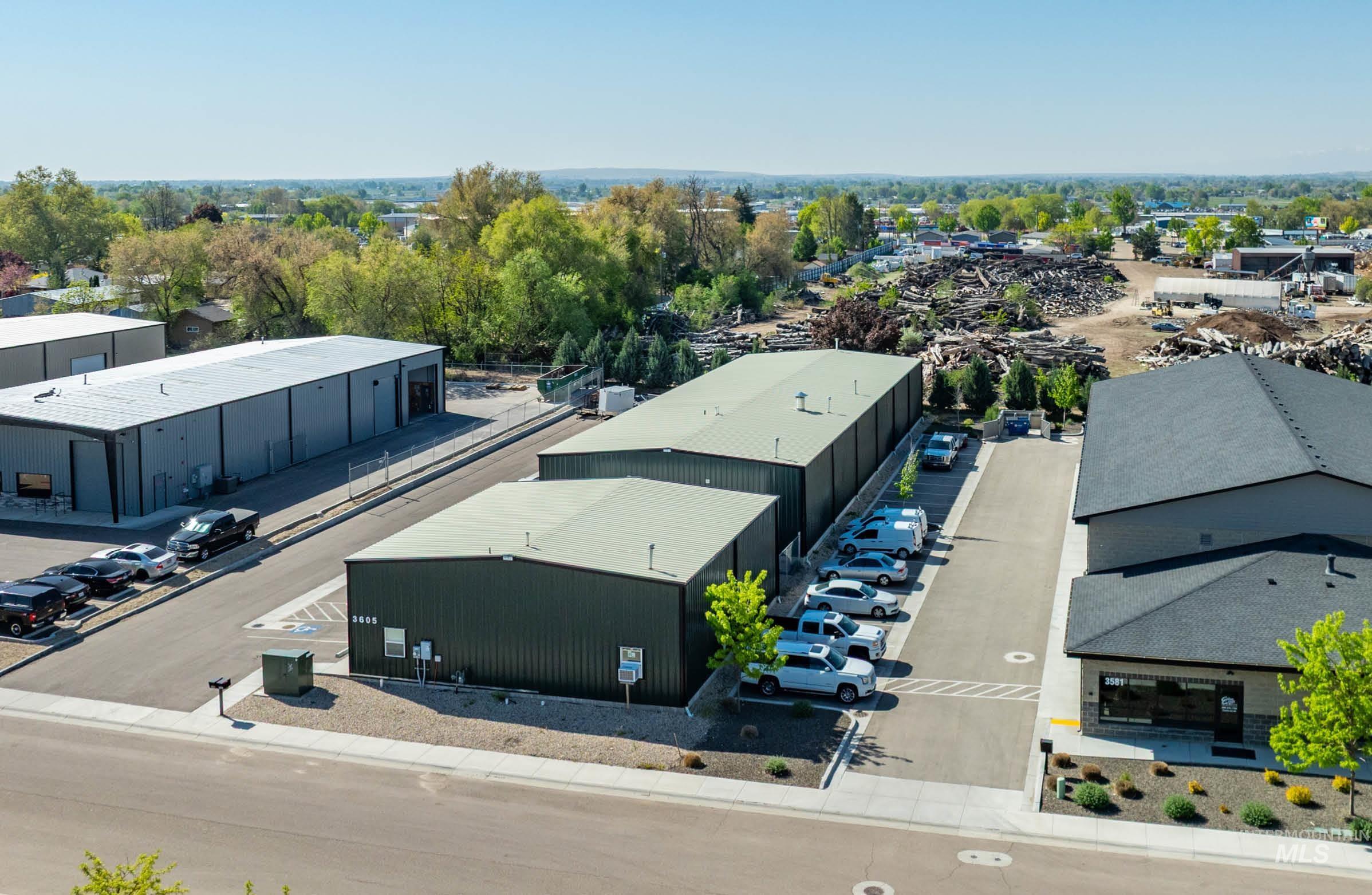 Bird's eye view of an industrial area