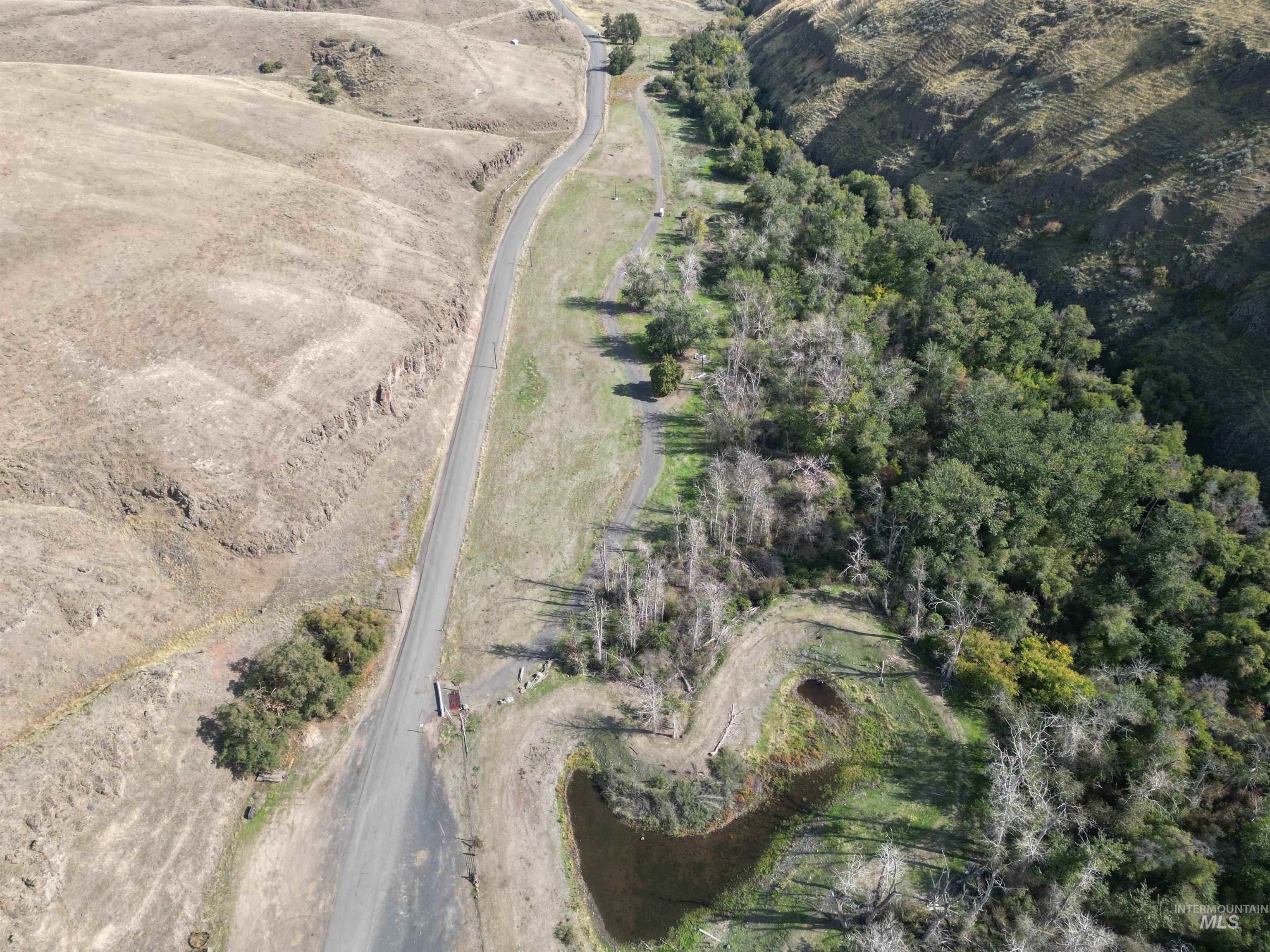 Aerial overview of property's location with rural landscape