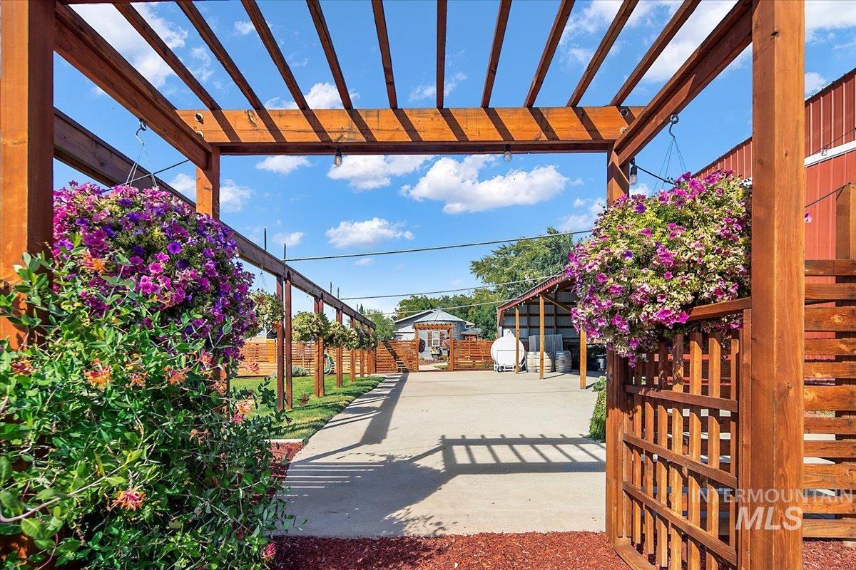 View of patio featuring a pergola