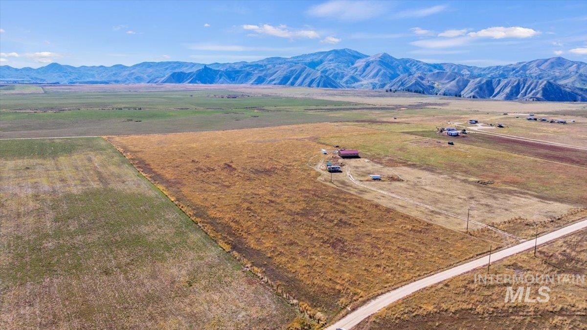 Aerial view of sparsely populated area featuring mountains