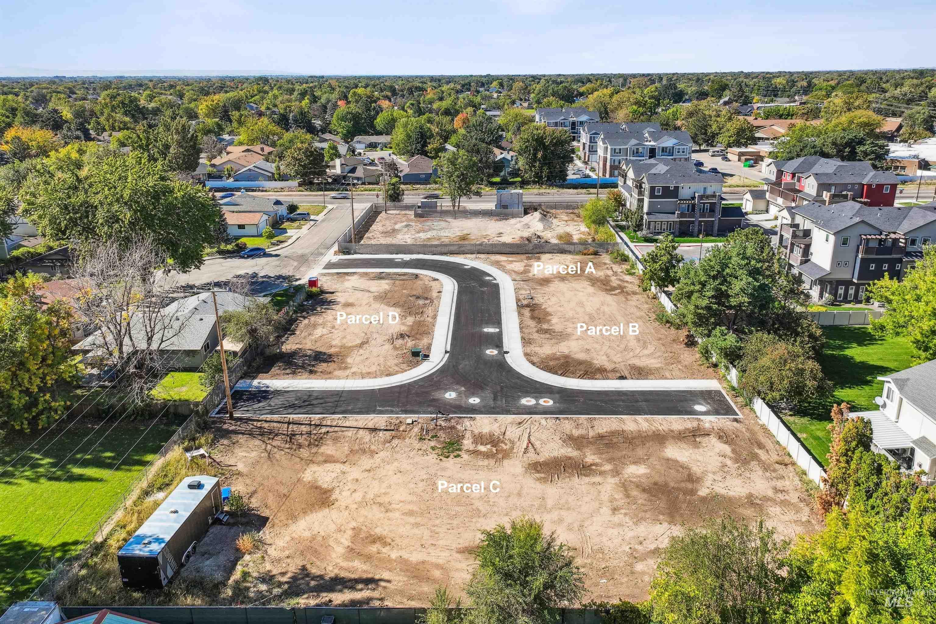 Aerial view of residential area
