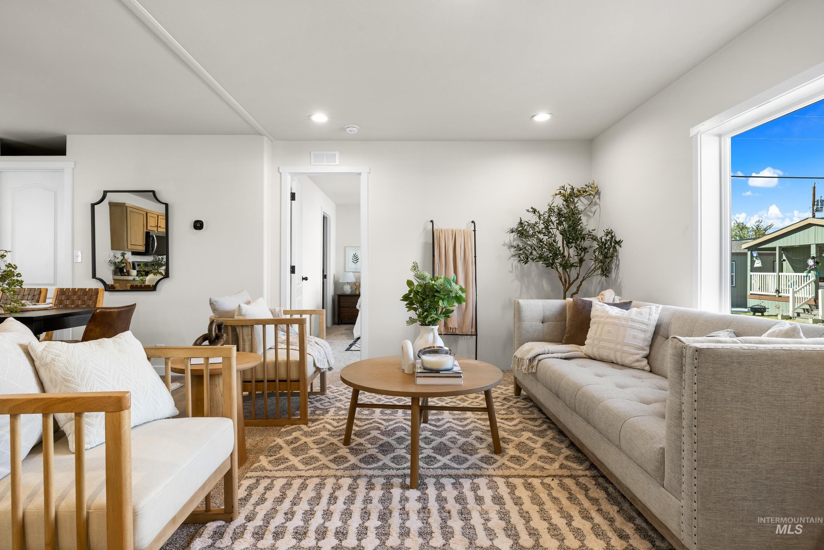 Living room featuring recessed lighting
