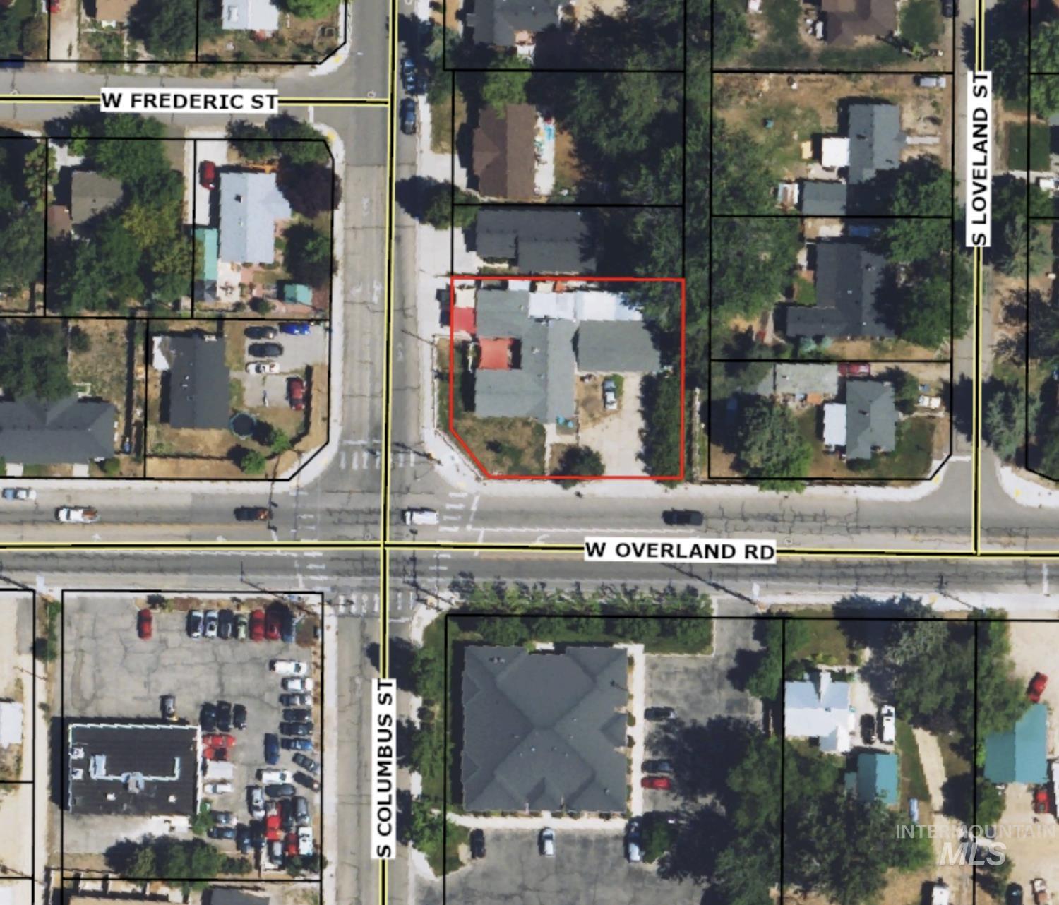 Aerial map of property and surrounding area