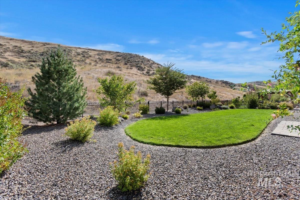 View of yard with a mountain view