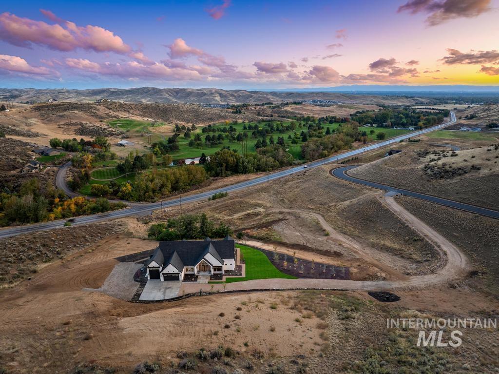 Aerial view at dusk