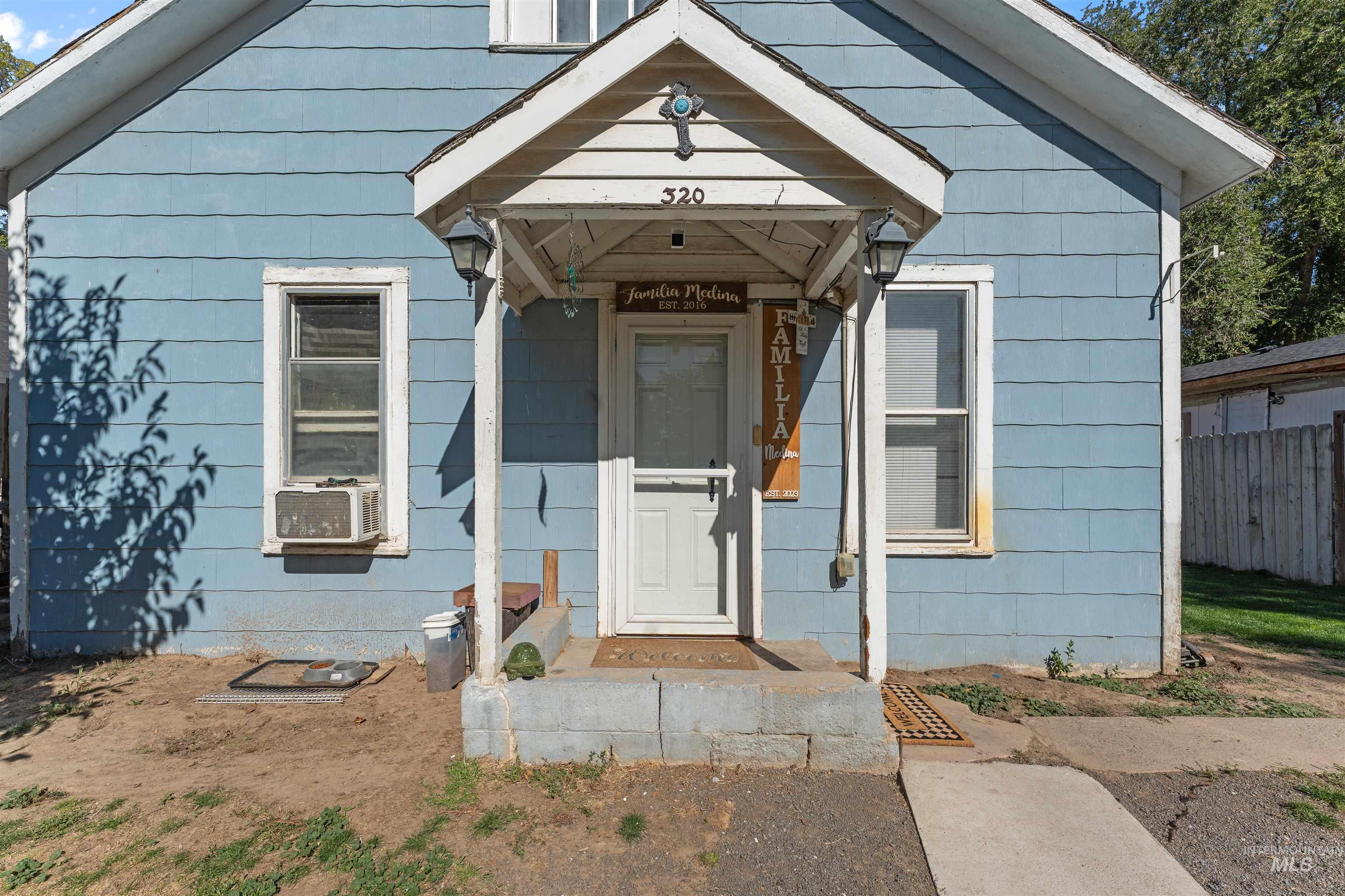 Property entrance with cooling unit