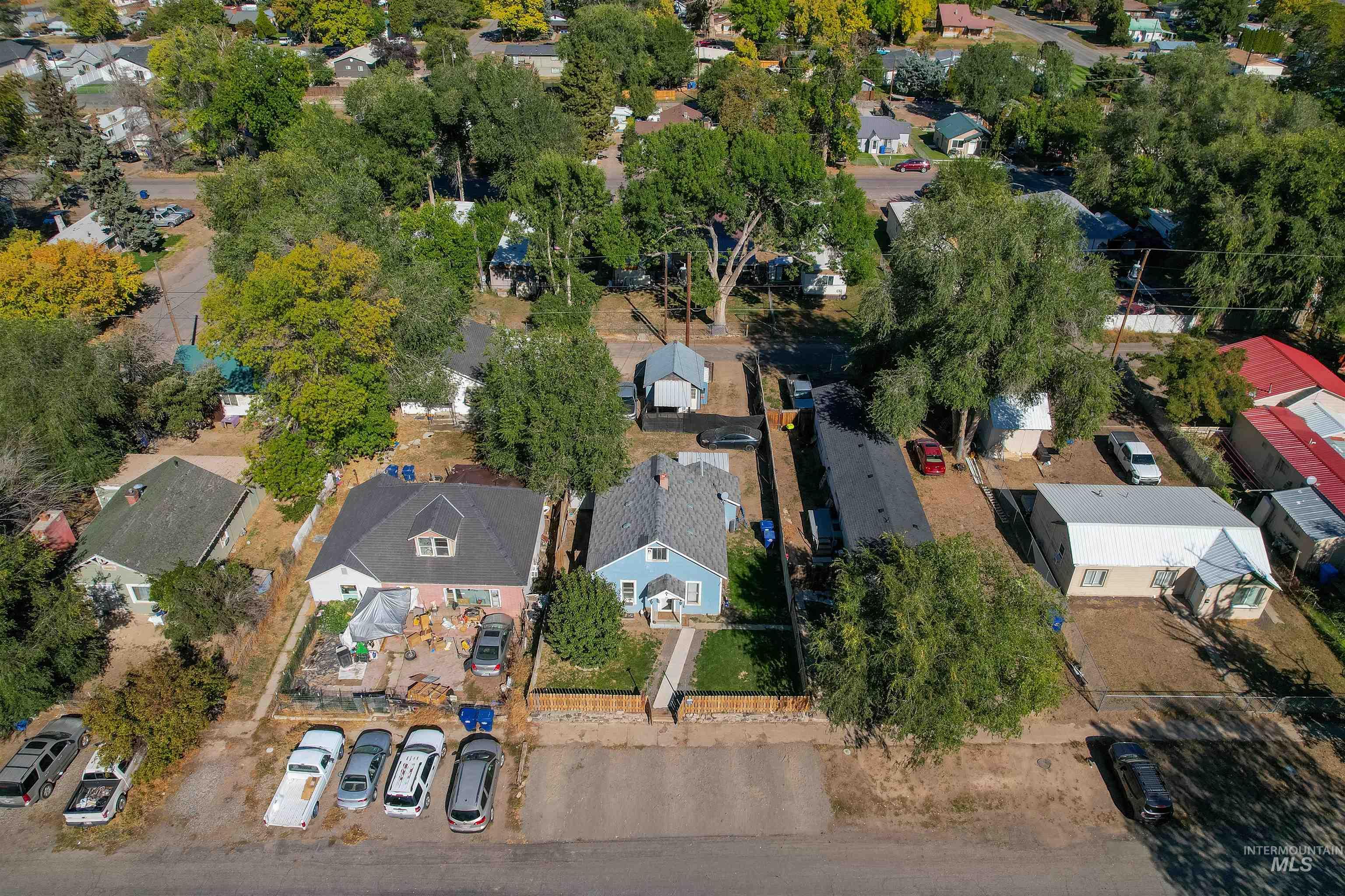 Aerial view of residential area