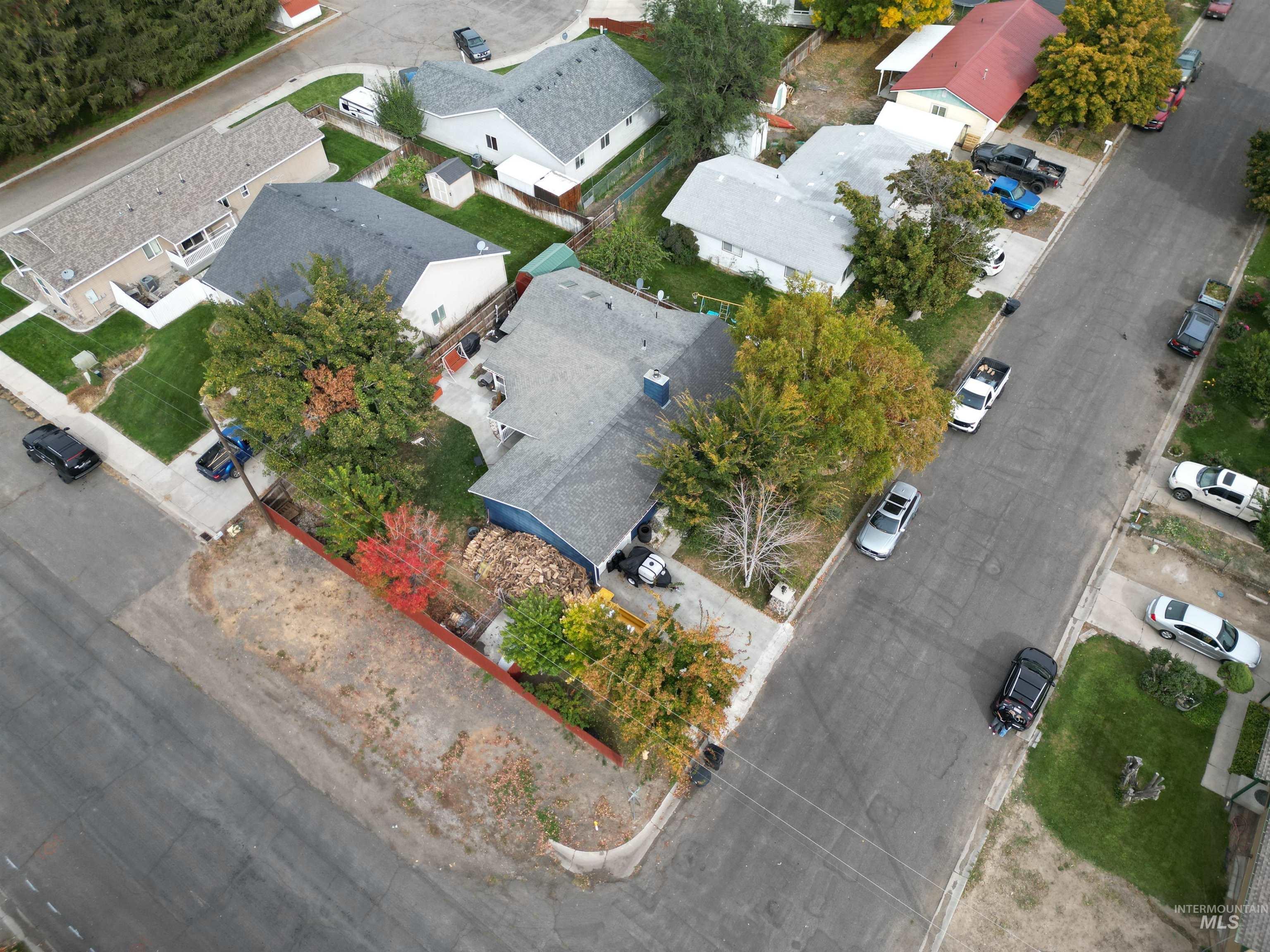 Aerial view of residential area