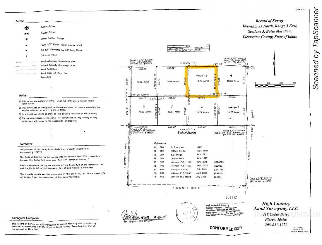 Map showing property parcels