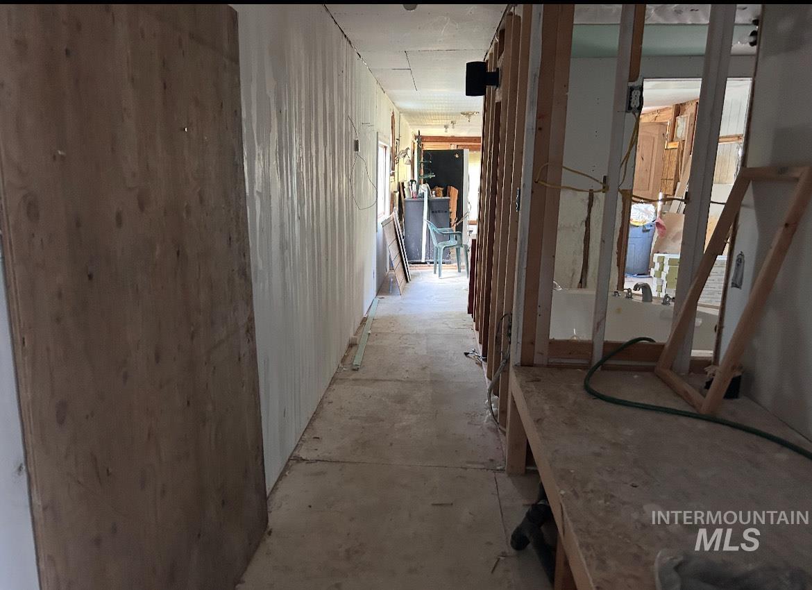 Hall with concrete floors