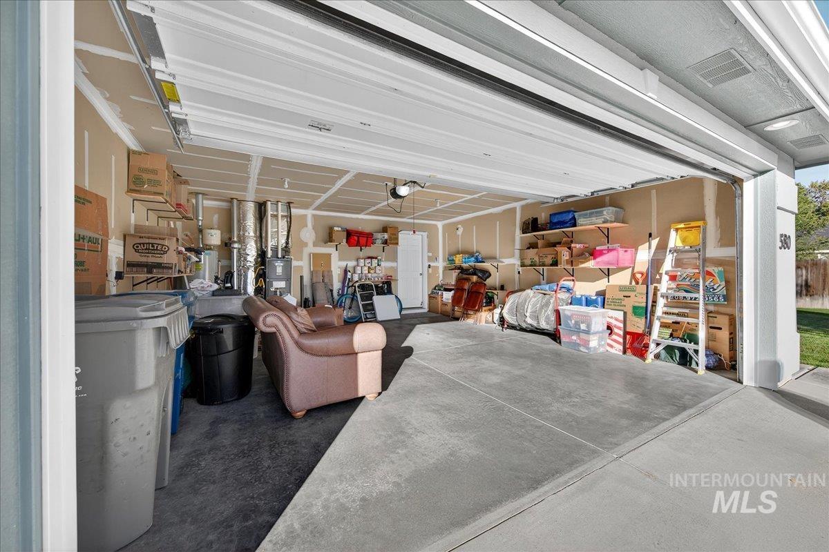 Garage with water heater