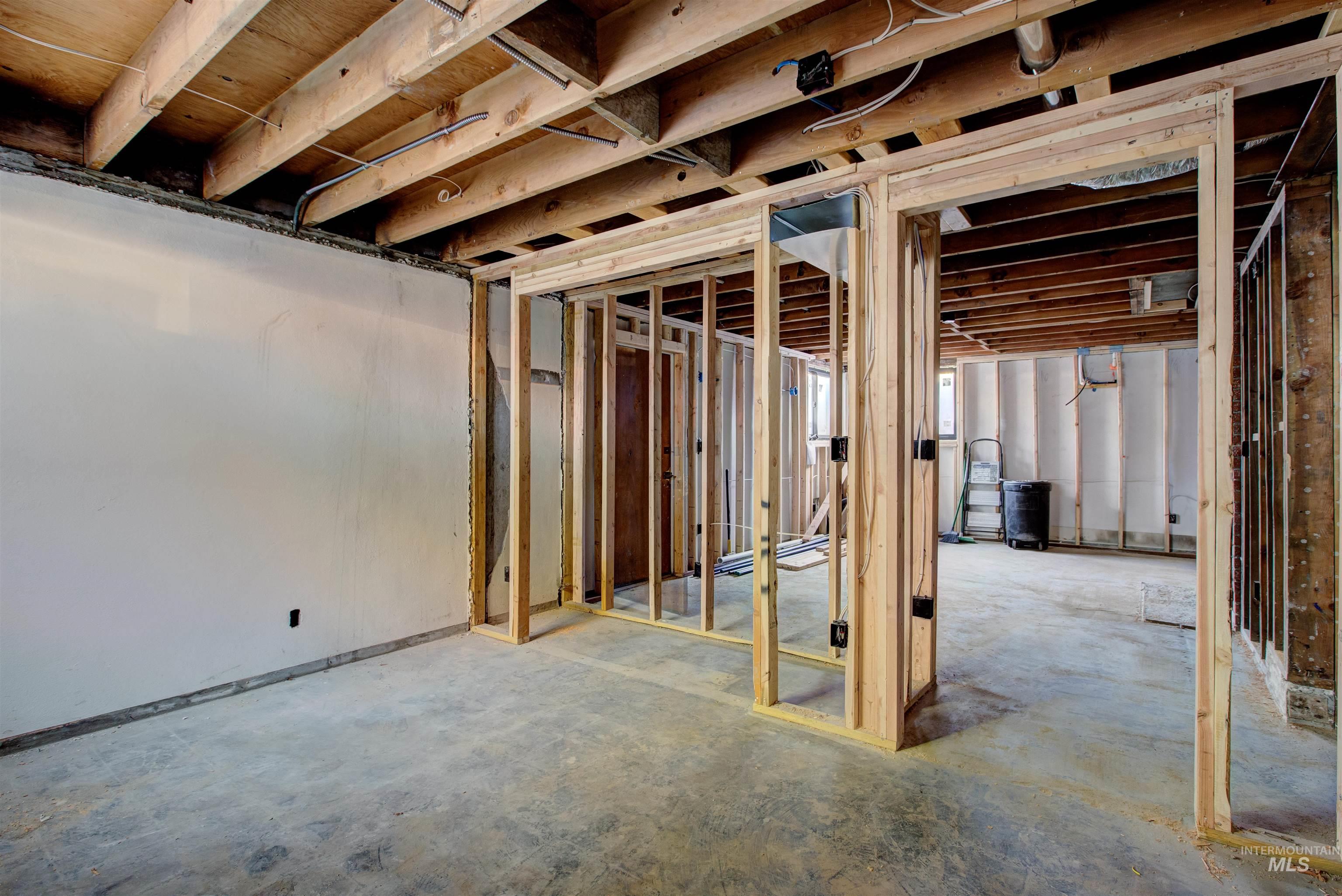 View of unfinished basement
