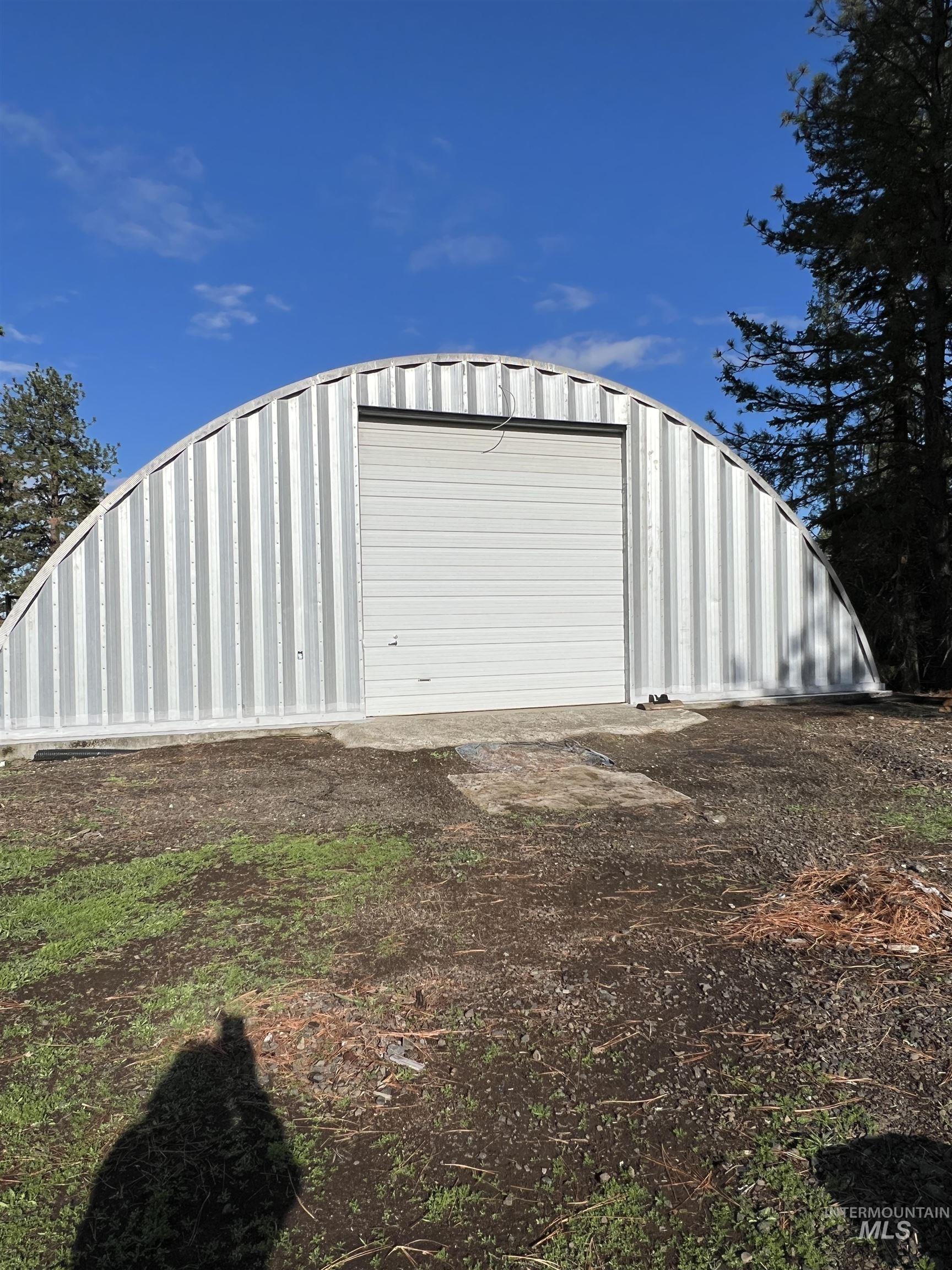 View of detached garage