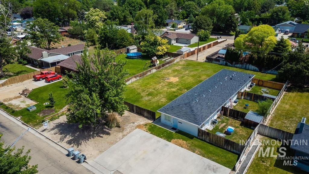 Aerial perspective of suburban area