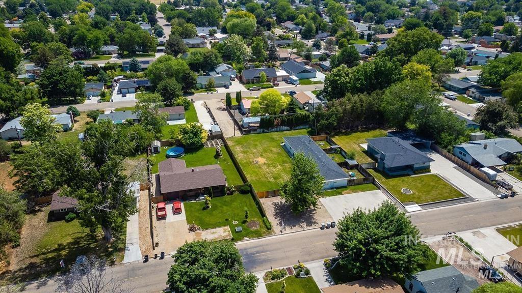 Aerial perspective of suburban area