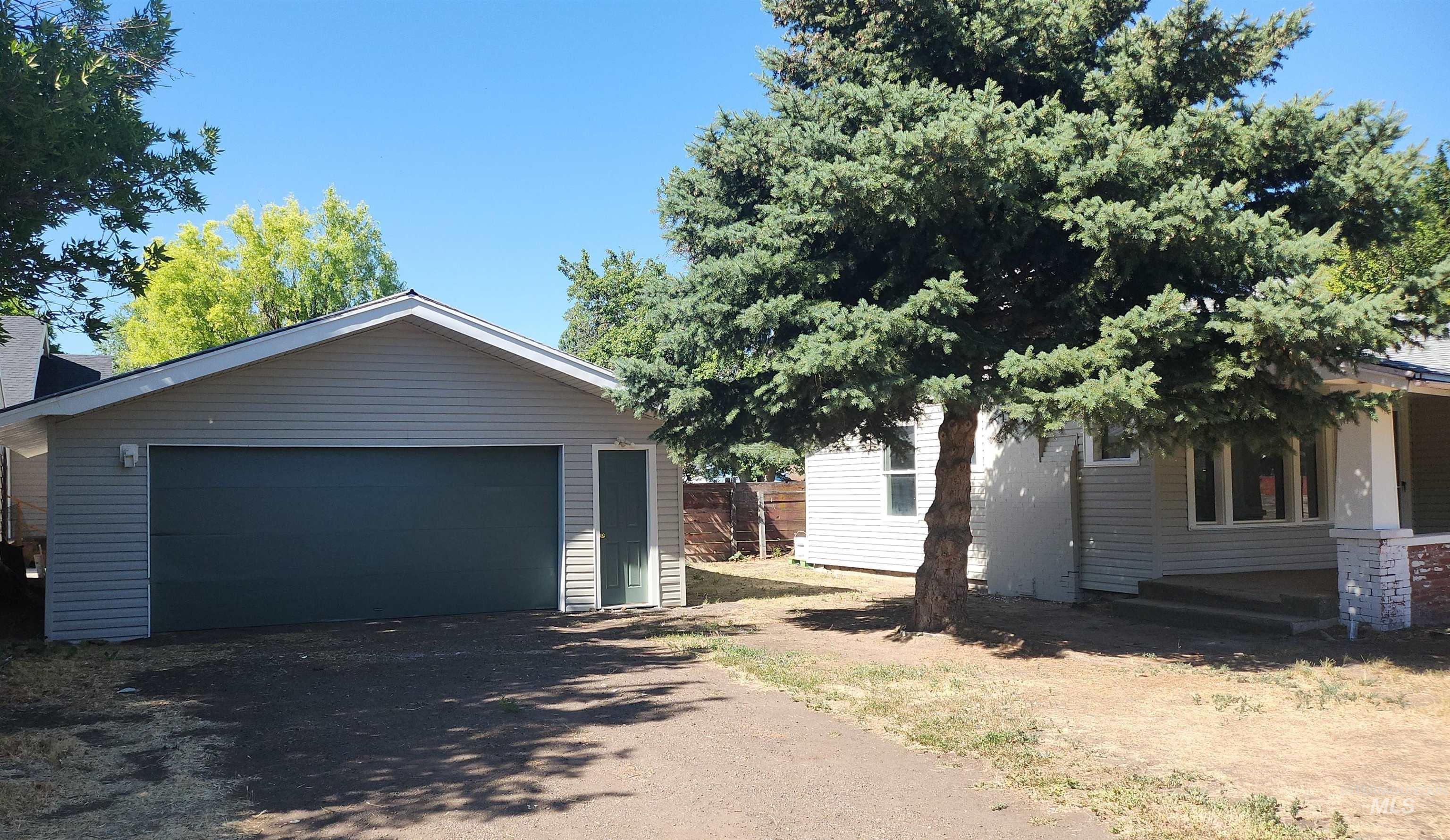 View of detached garage